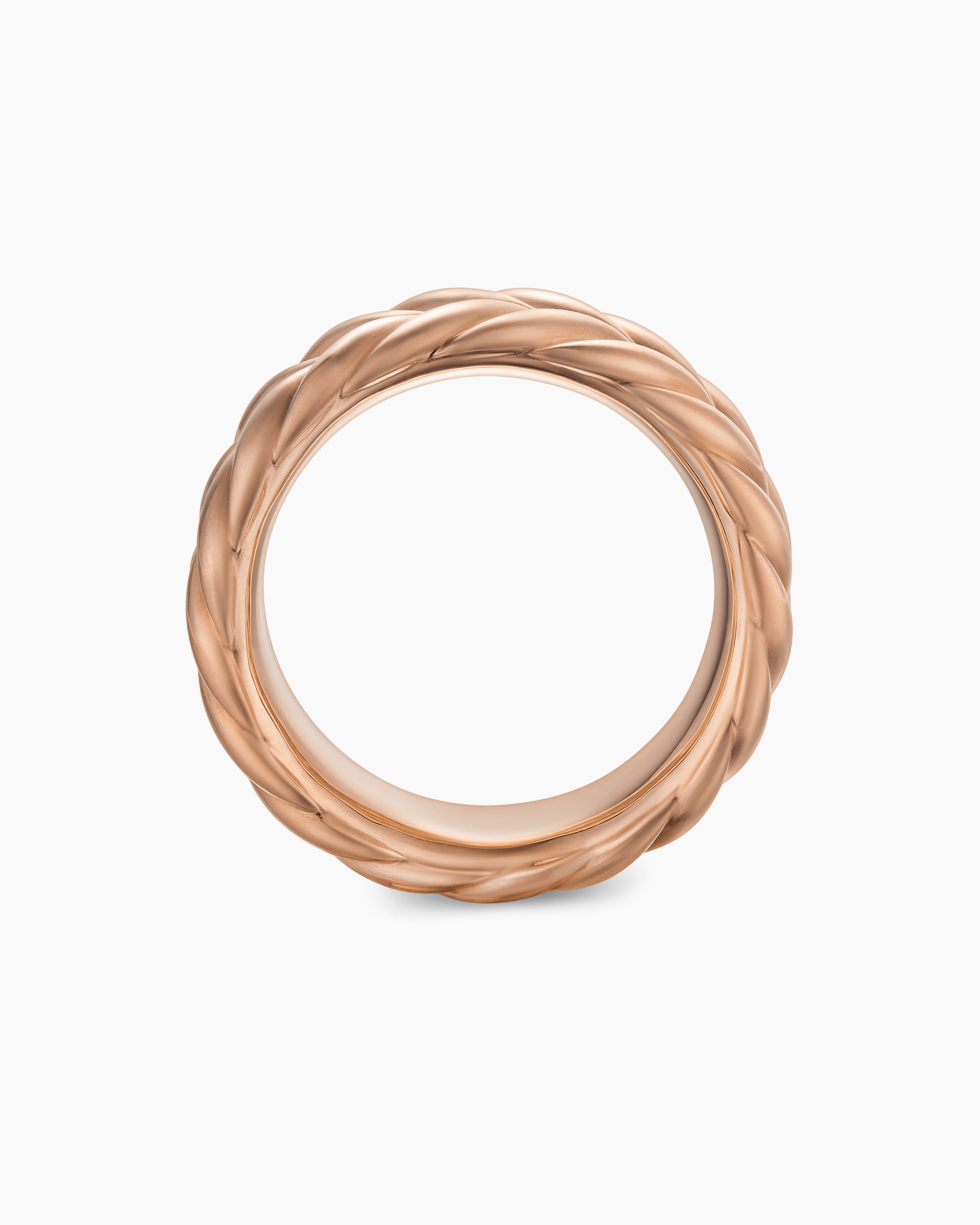 Chevron Band Ring in 18K Rose Gold, 9mm - Image 5