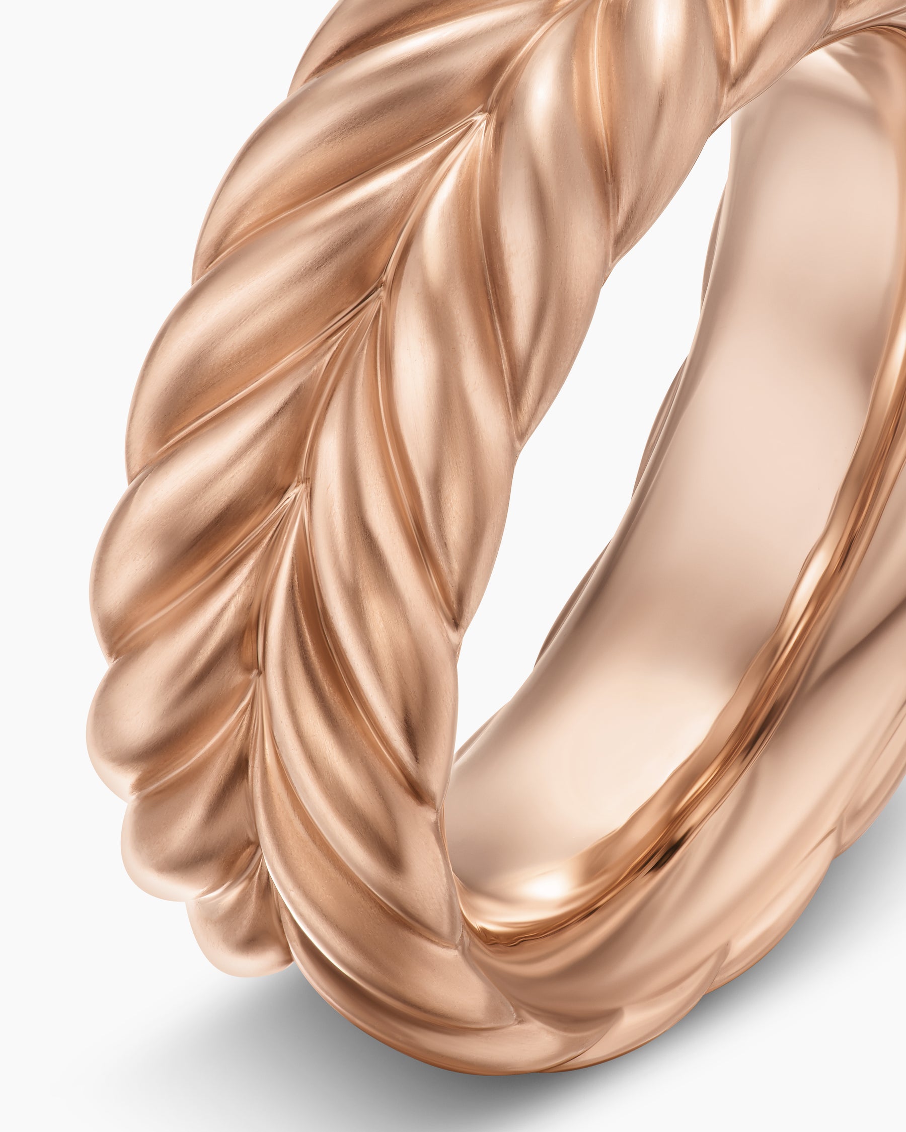 Chevron Band Ring in 18K Rose Gold, 9mm - Image 6