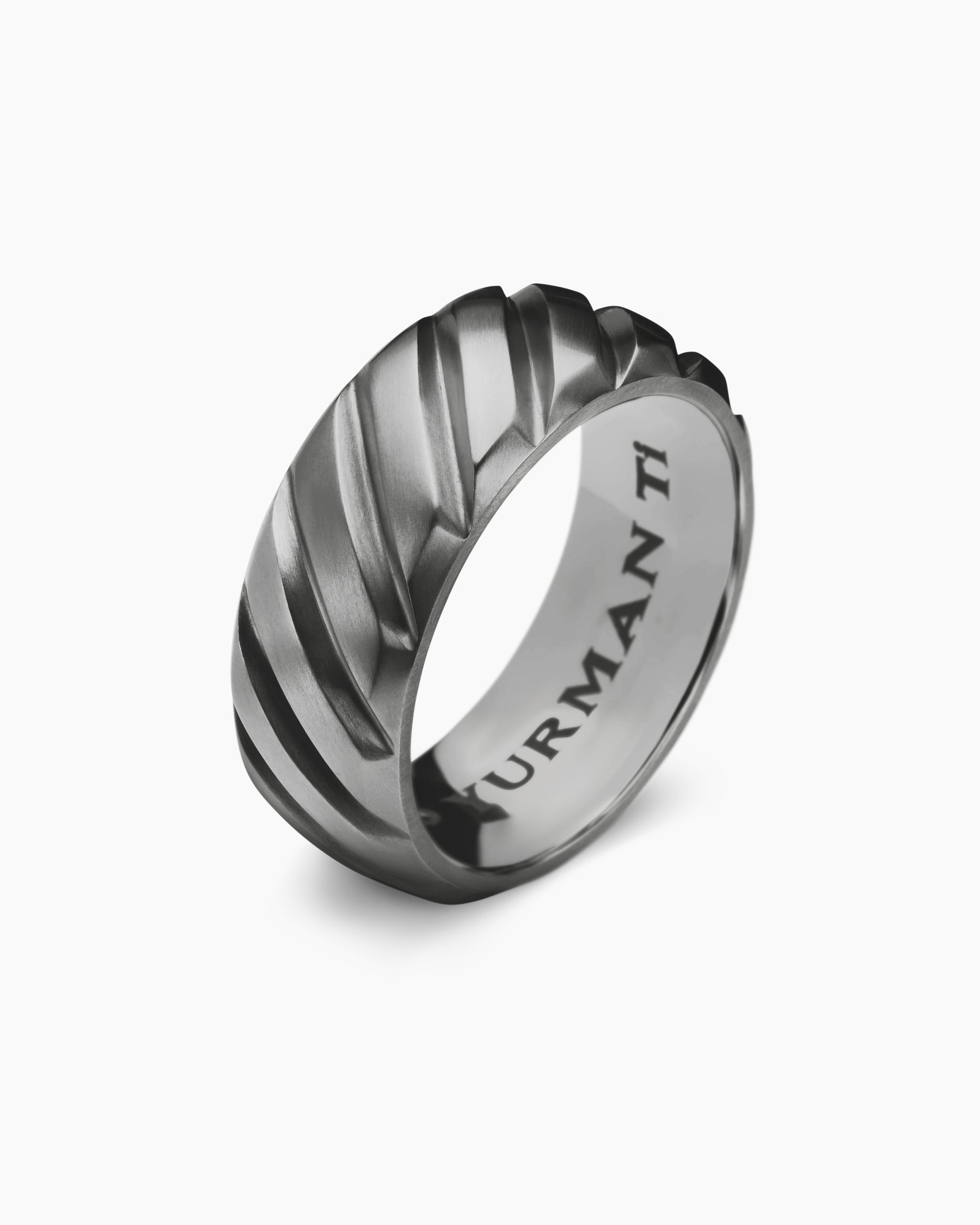 Modern Cable Band Ring in Grey Titanium, 9mm - Image 3