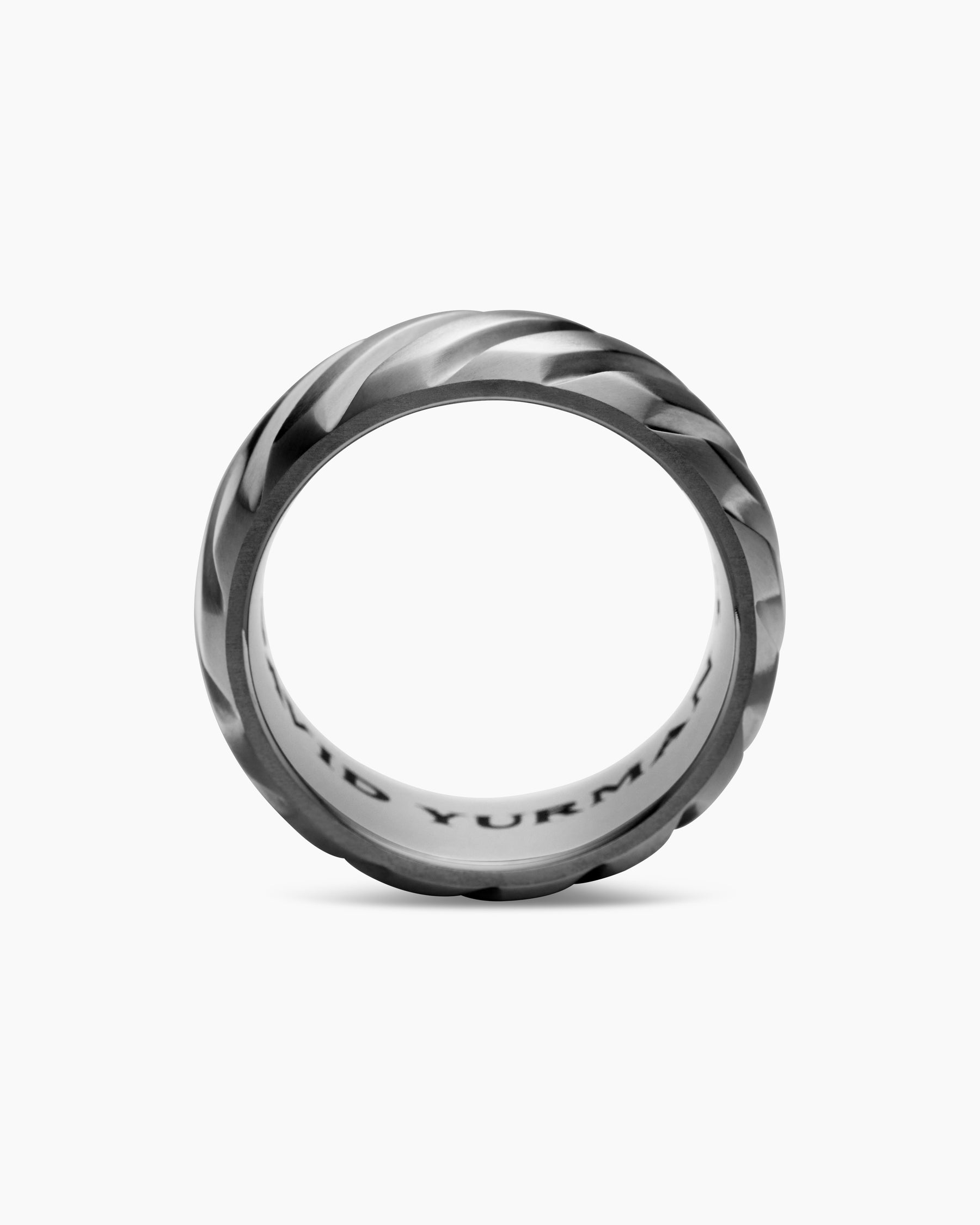 Modern Cable Band Ring in Grey Titanium, 9mm - Image 5