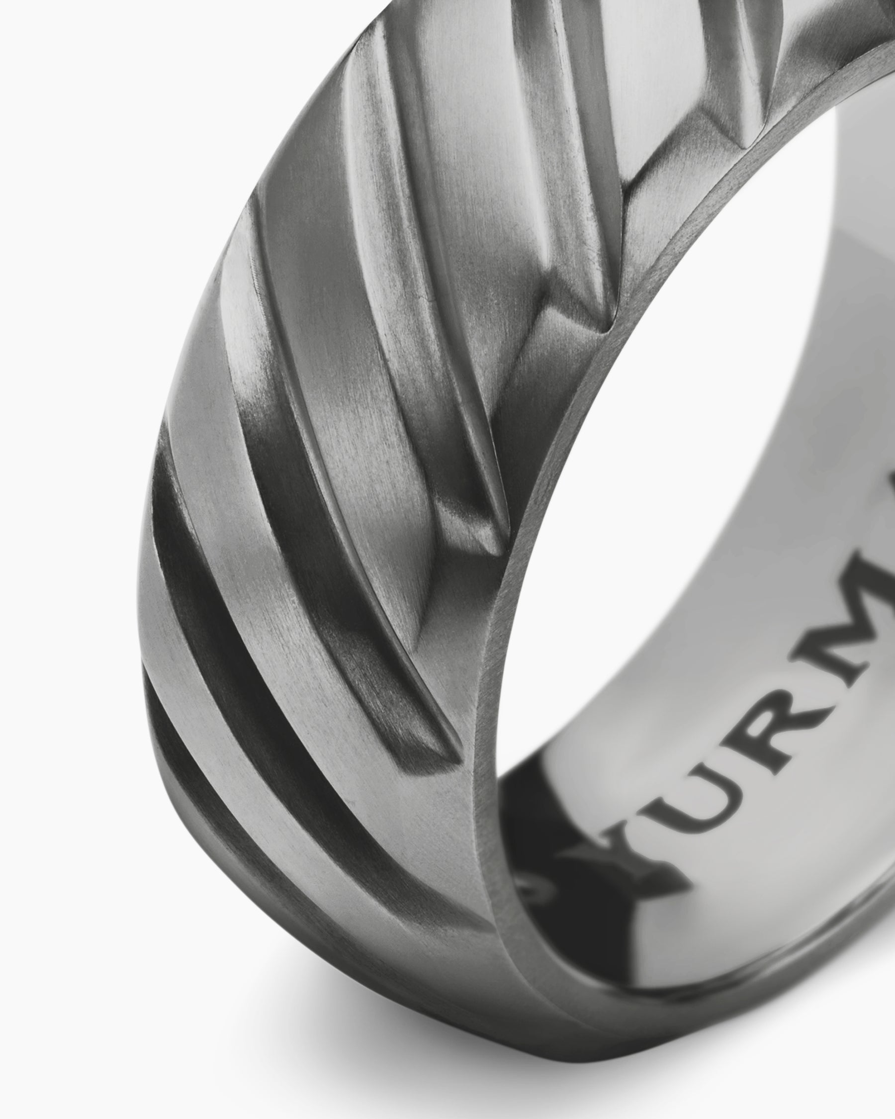 Modern Cable Band Ring in Grey Titanium, 9mm - Image 6