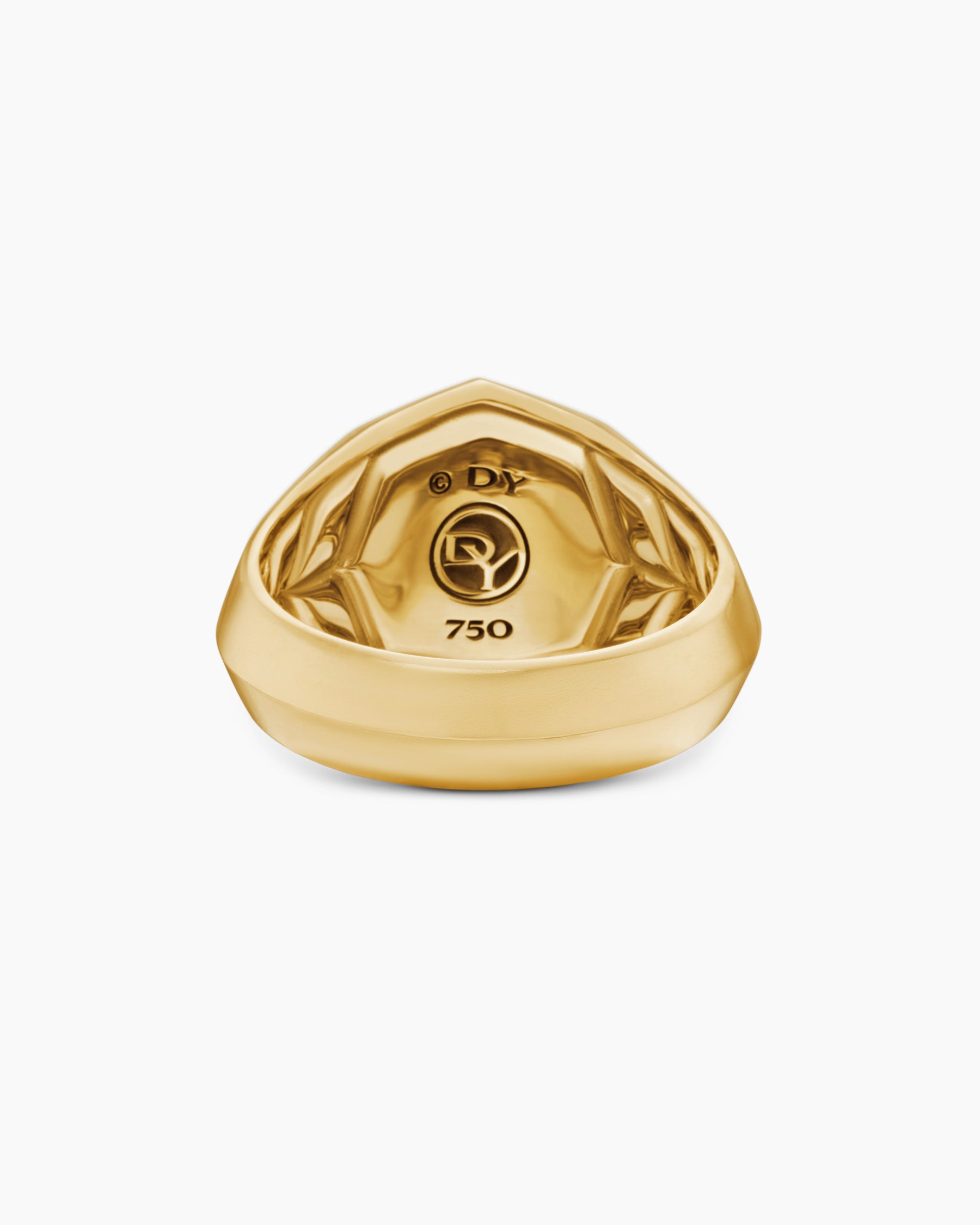 Faceted Signet Ring in 18K Yellow Gold with Garnet, 17.3mm - Image 6