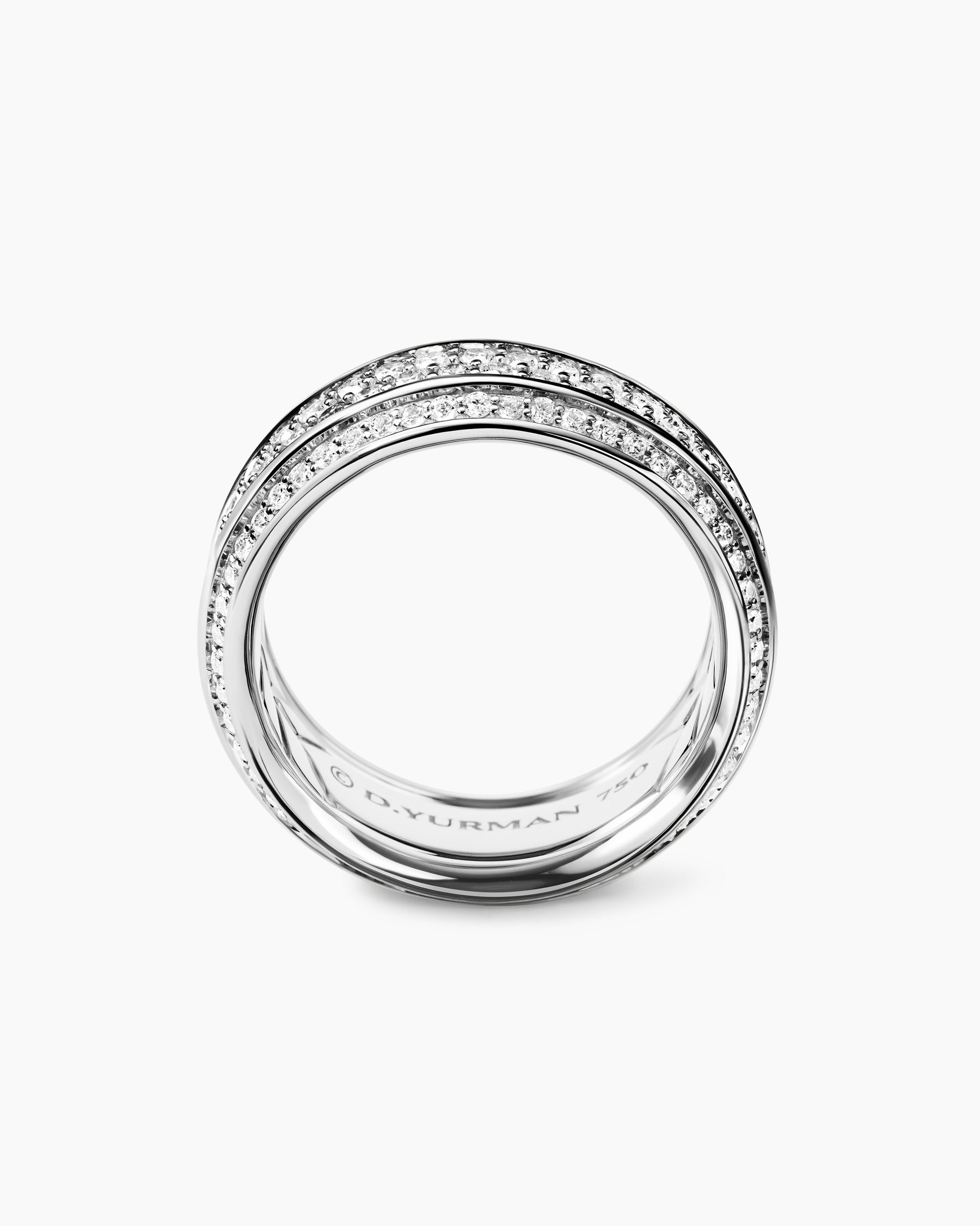Streamline Beveled Band Ring in 18K White Gold with Diamonds, 8.5mm - Image 5