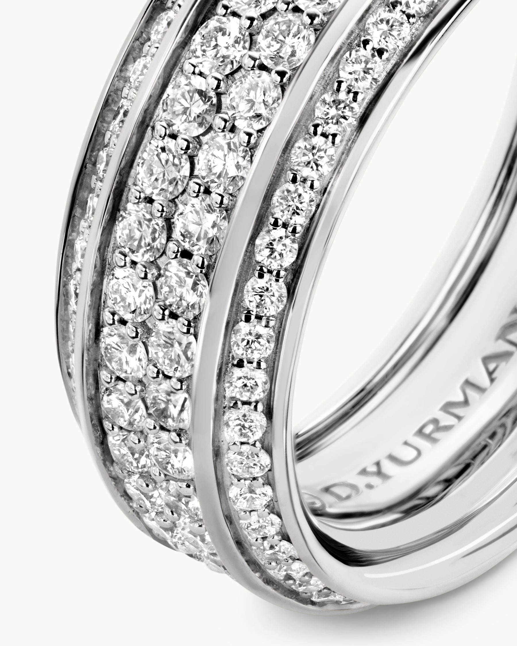 Streamline Beveled Band Ring in 18K White Gold with Diamonds, 8.5mm - Image 6