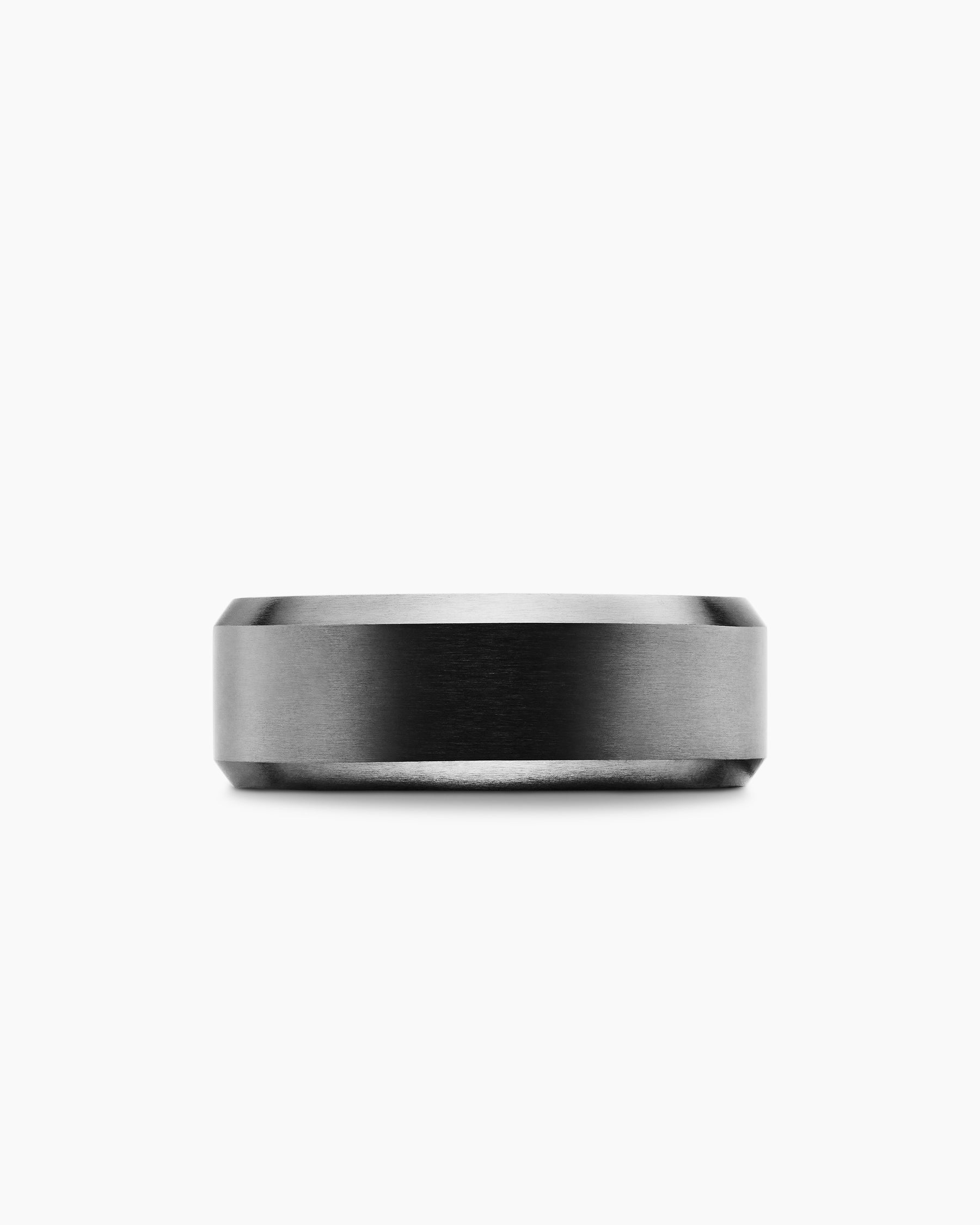 Streamline Beveled Band Ring in Black Titanium, 8.5mm - Image 4