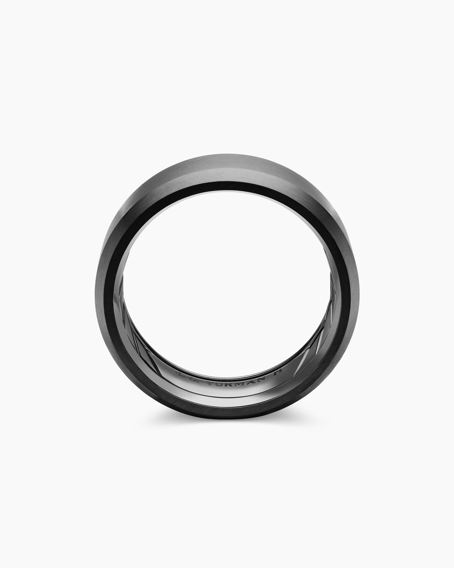 Streamline Beveled Band Ring in Black Titanium, 8.5mm - Image 5