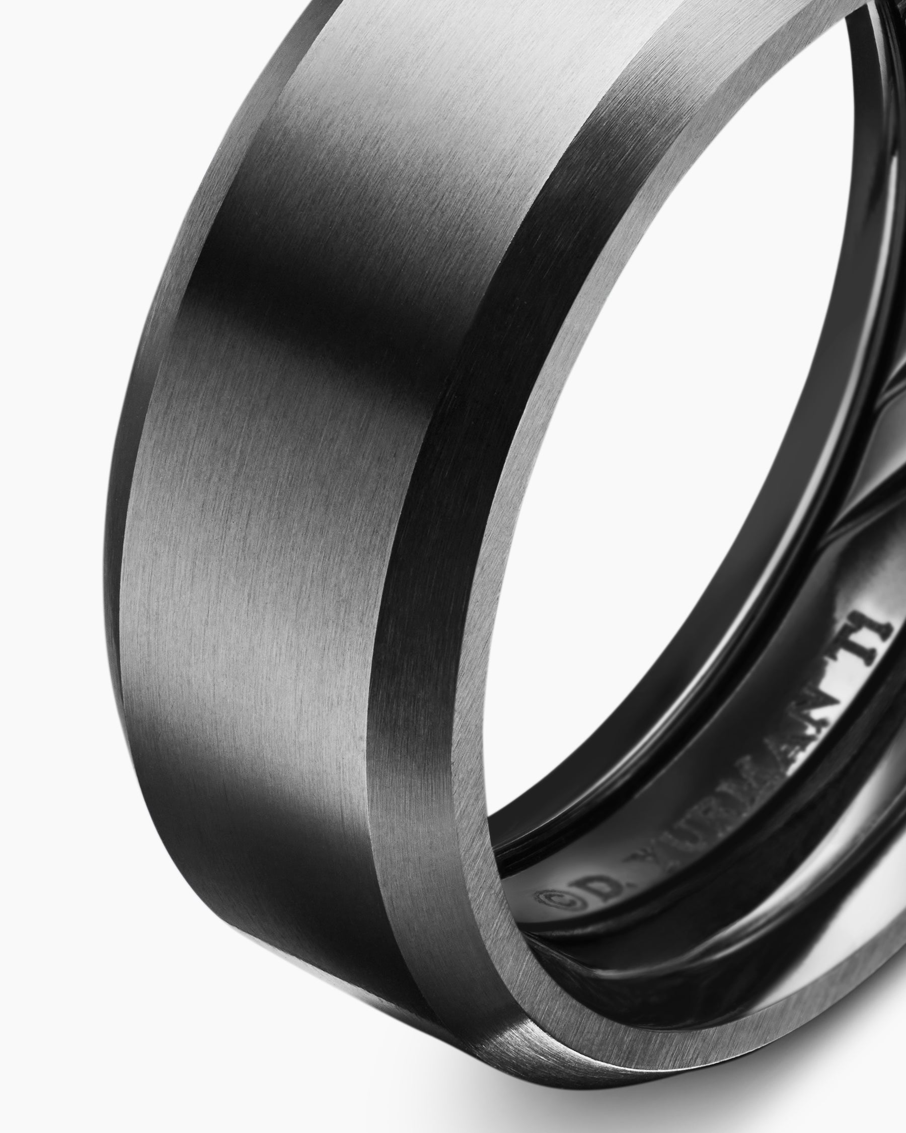 Streamline Beveled Band Ring in Black Titanium, 8.5mm - Image 6