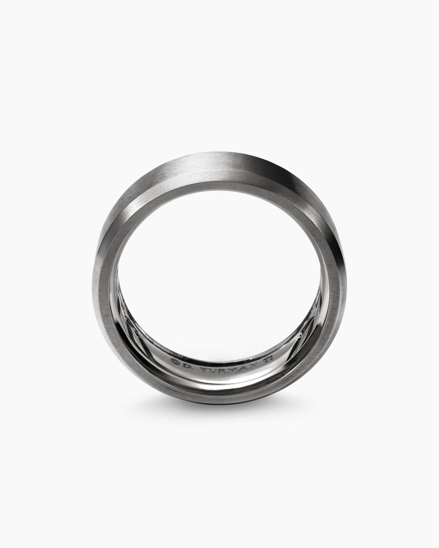 Streamline Beveled Band Ring in Grey Titanium, 8.5mm - Image 5