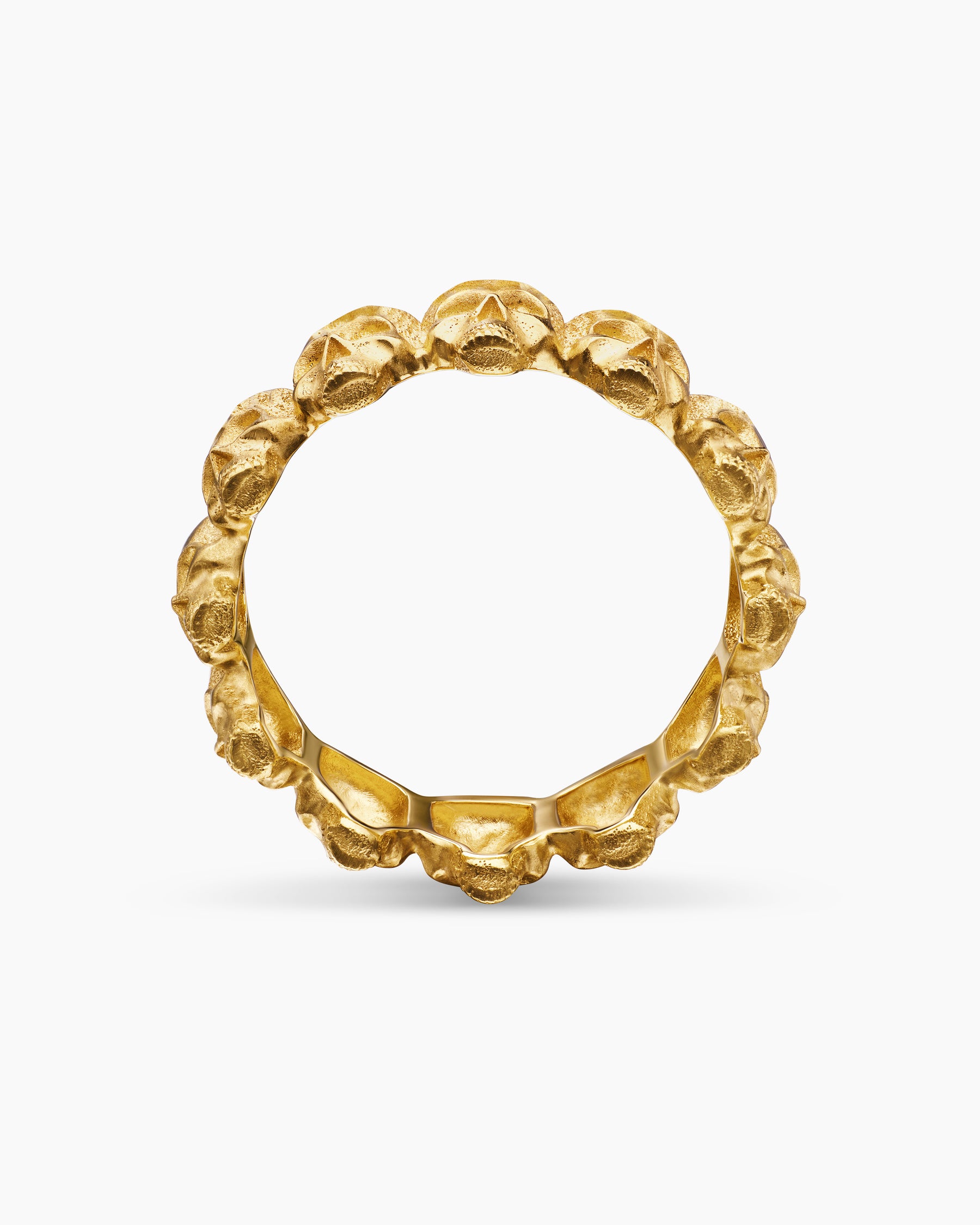 Memento Mori Skull Band Ring in 18K Yellow Gold, 8.5mm - Image 5