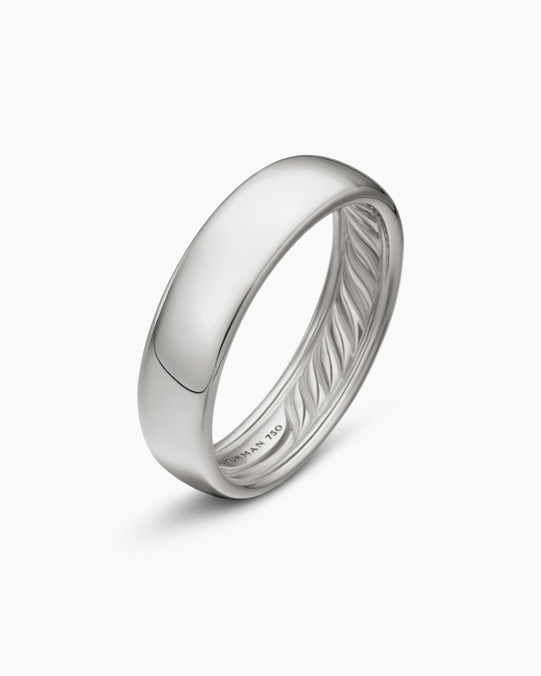 DY Classic Band Ring in 18K White Gold, 6mm - Image 3