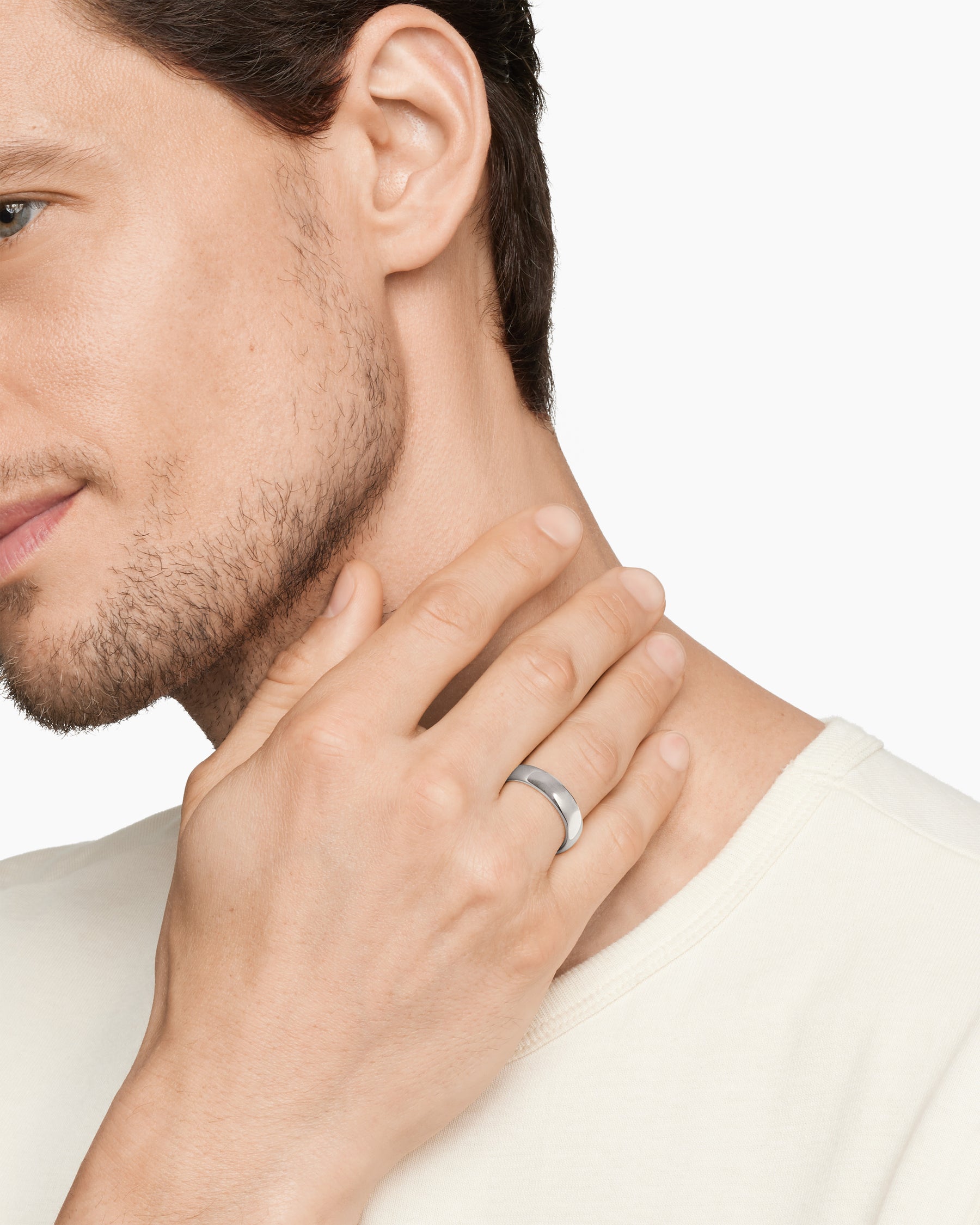 DY Classic Band Ring in 18K White Gold, 6mm - Image 7