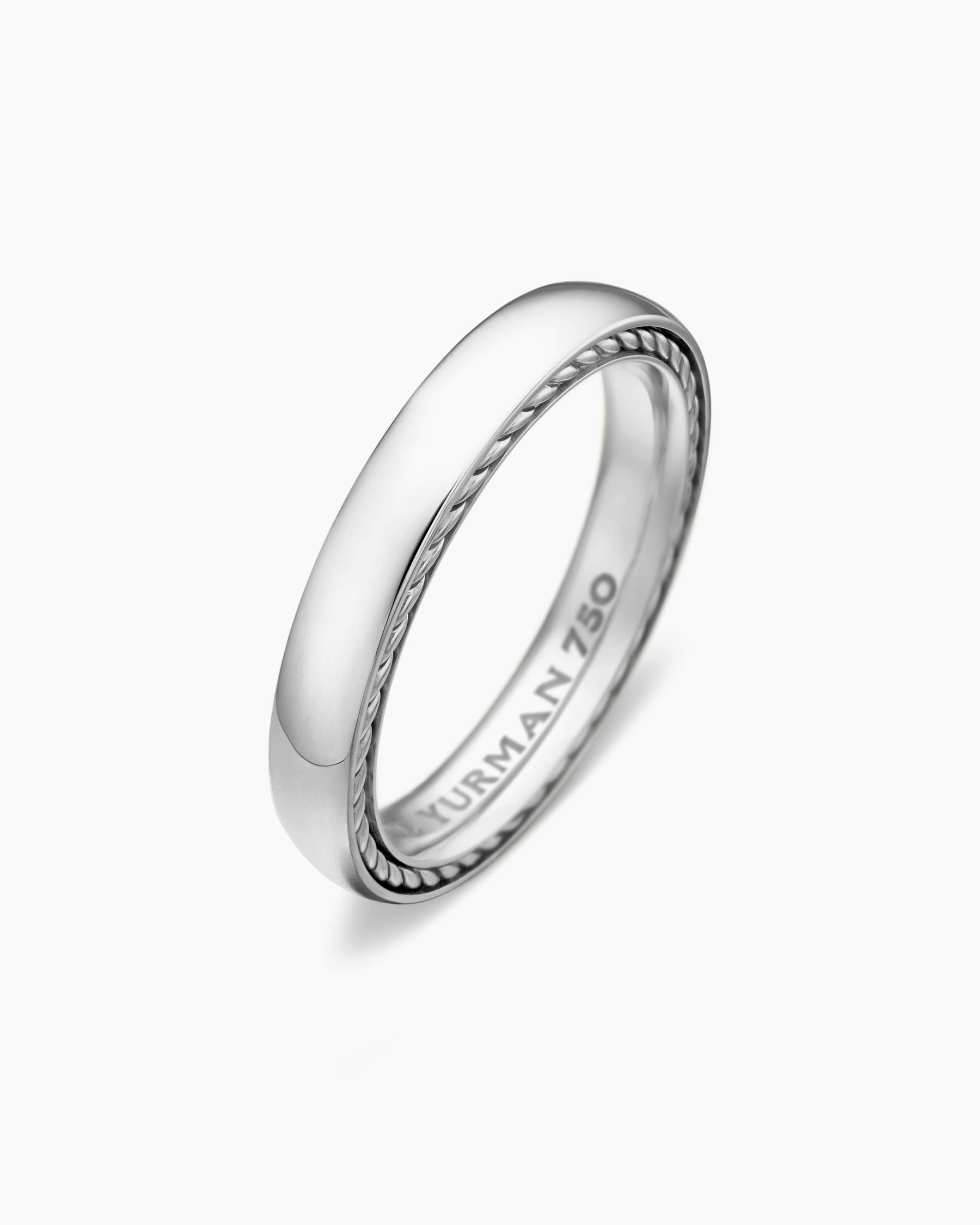 Streamline Band Ring in 18K White Gold, 4mm - Image 3