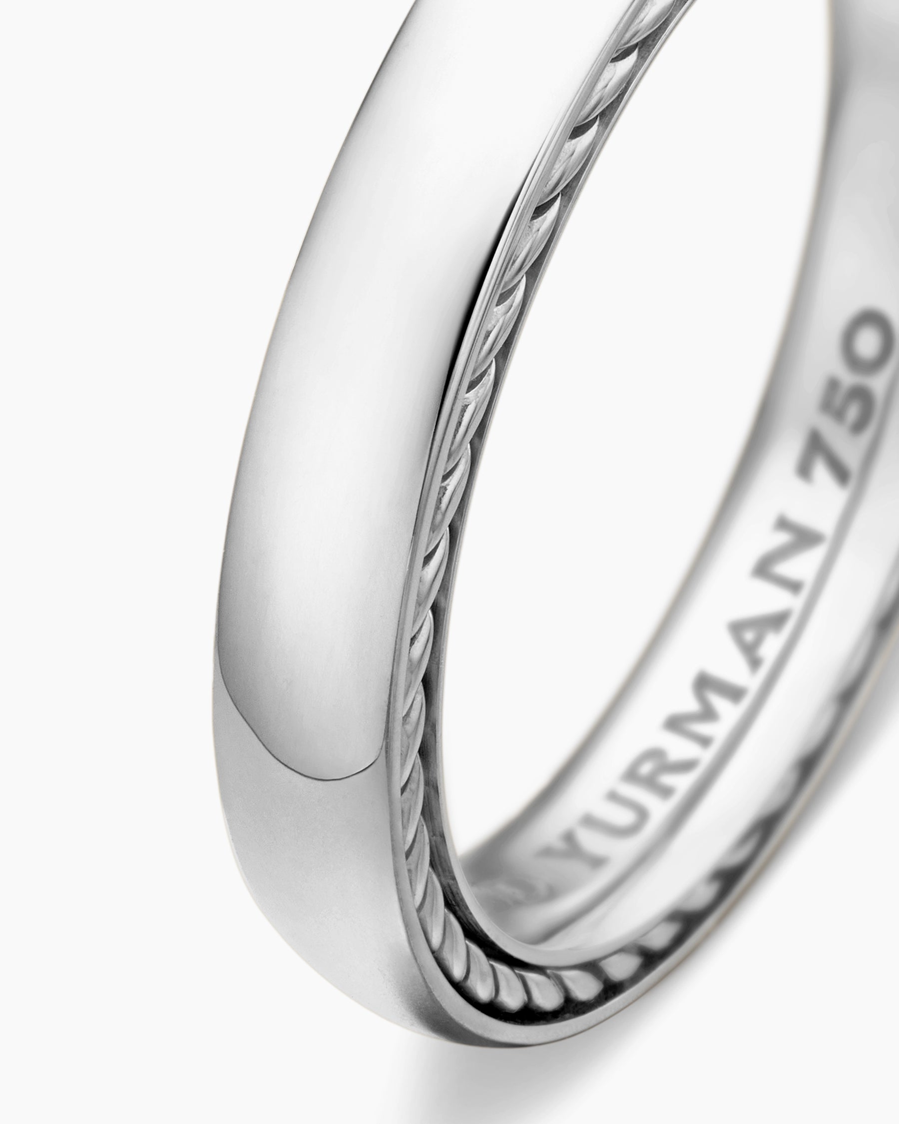 Streamline Band Ring in 18K White Gold, 4mm - Image 6