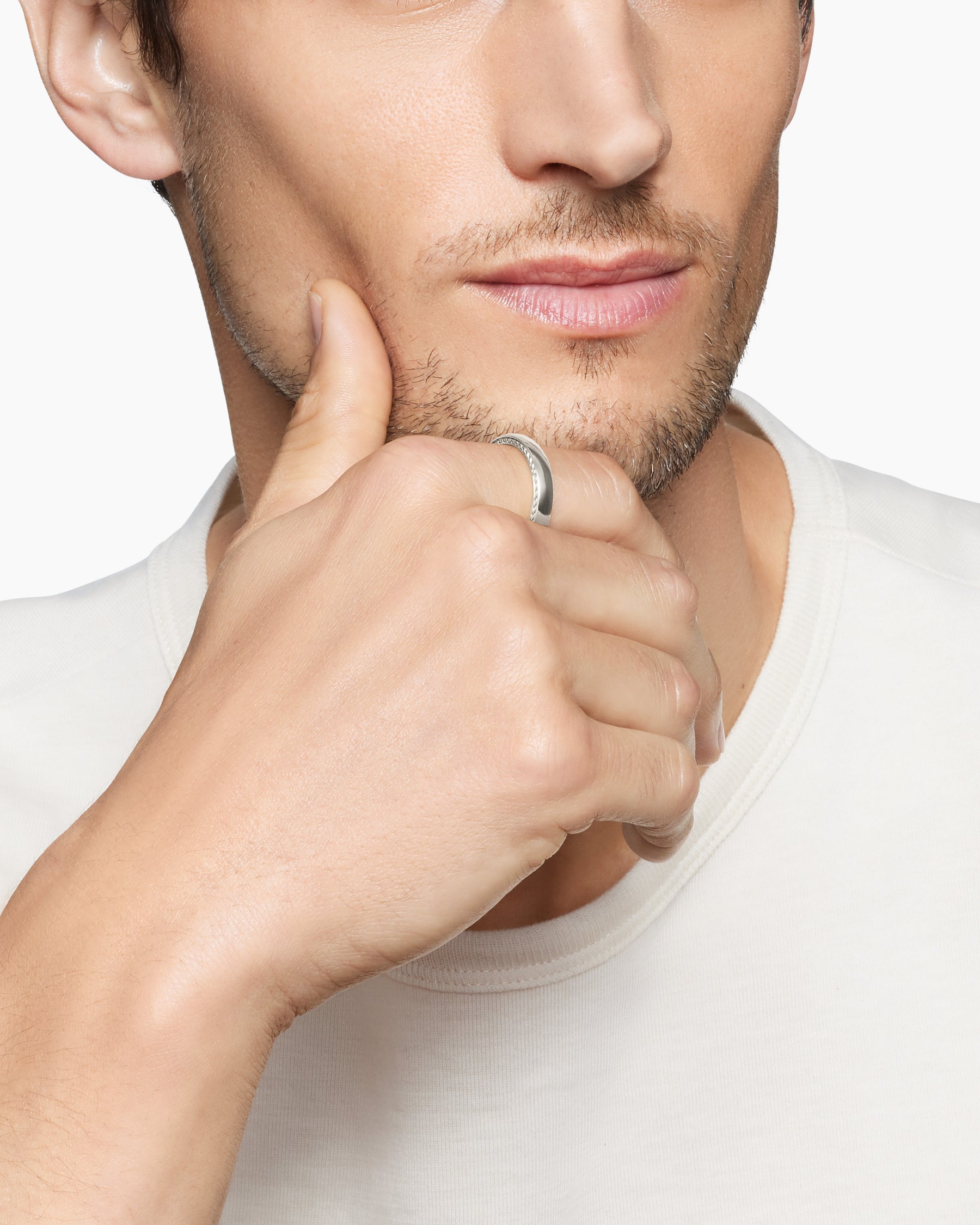 Streamline Band Ring in Platinum, 4mm - Image 7