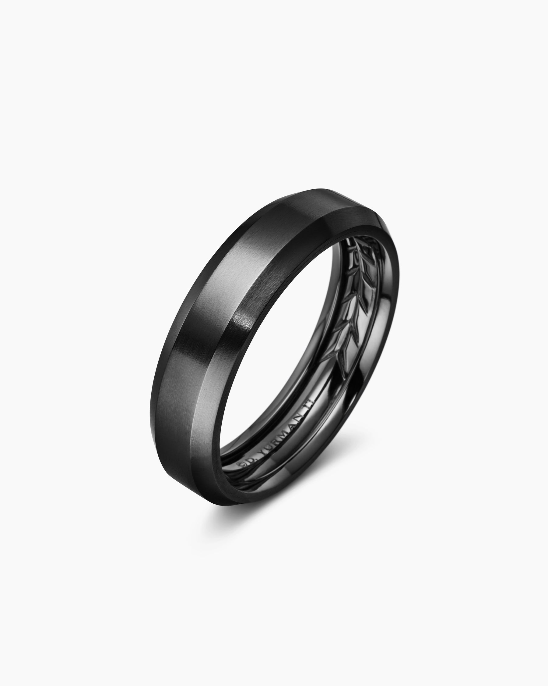 Beveled Band Ring in Black Titanium, 6mm - Image 3