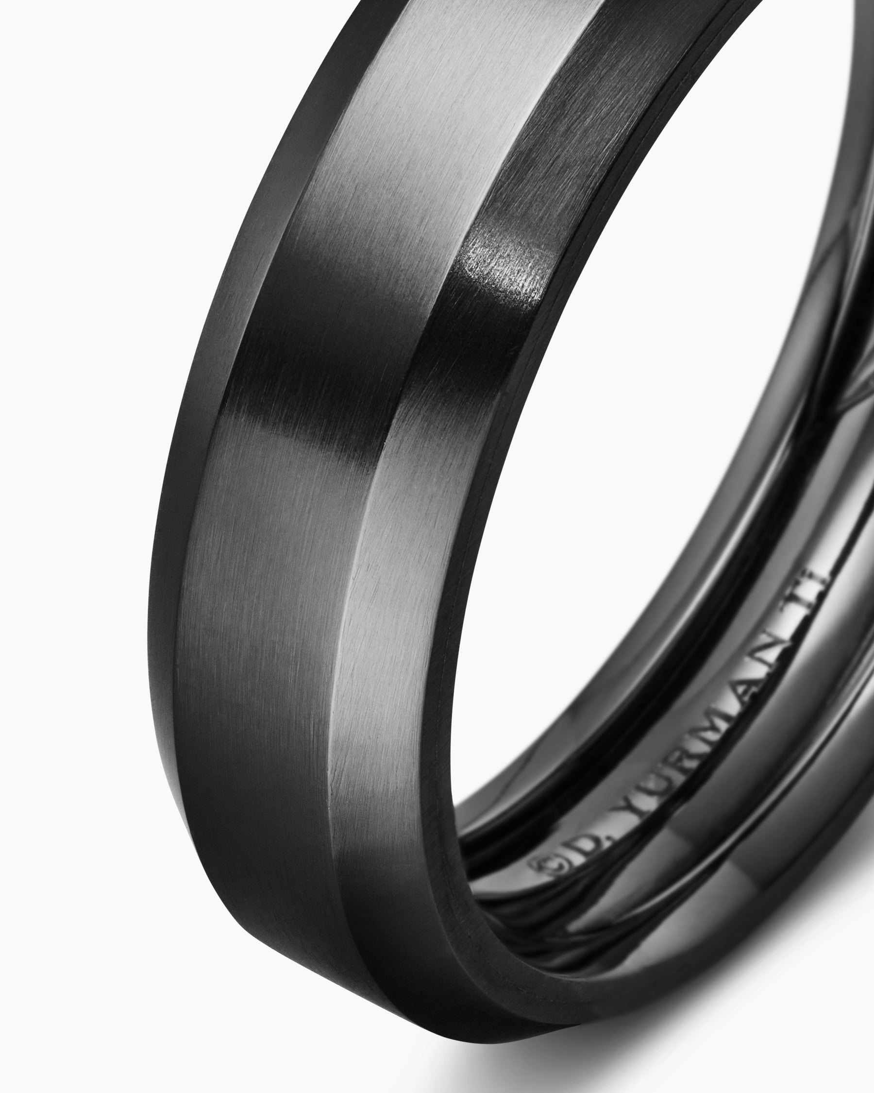 Beveled Band Ring in Black Titanium, 6mm - Image 6