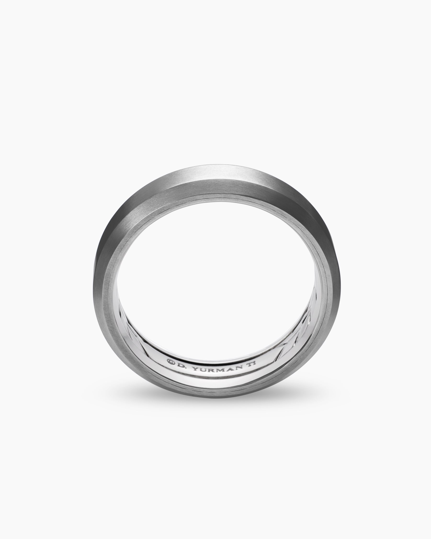 Beveled Band Ring in Grey Titanium, 6mm - Image 5