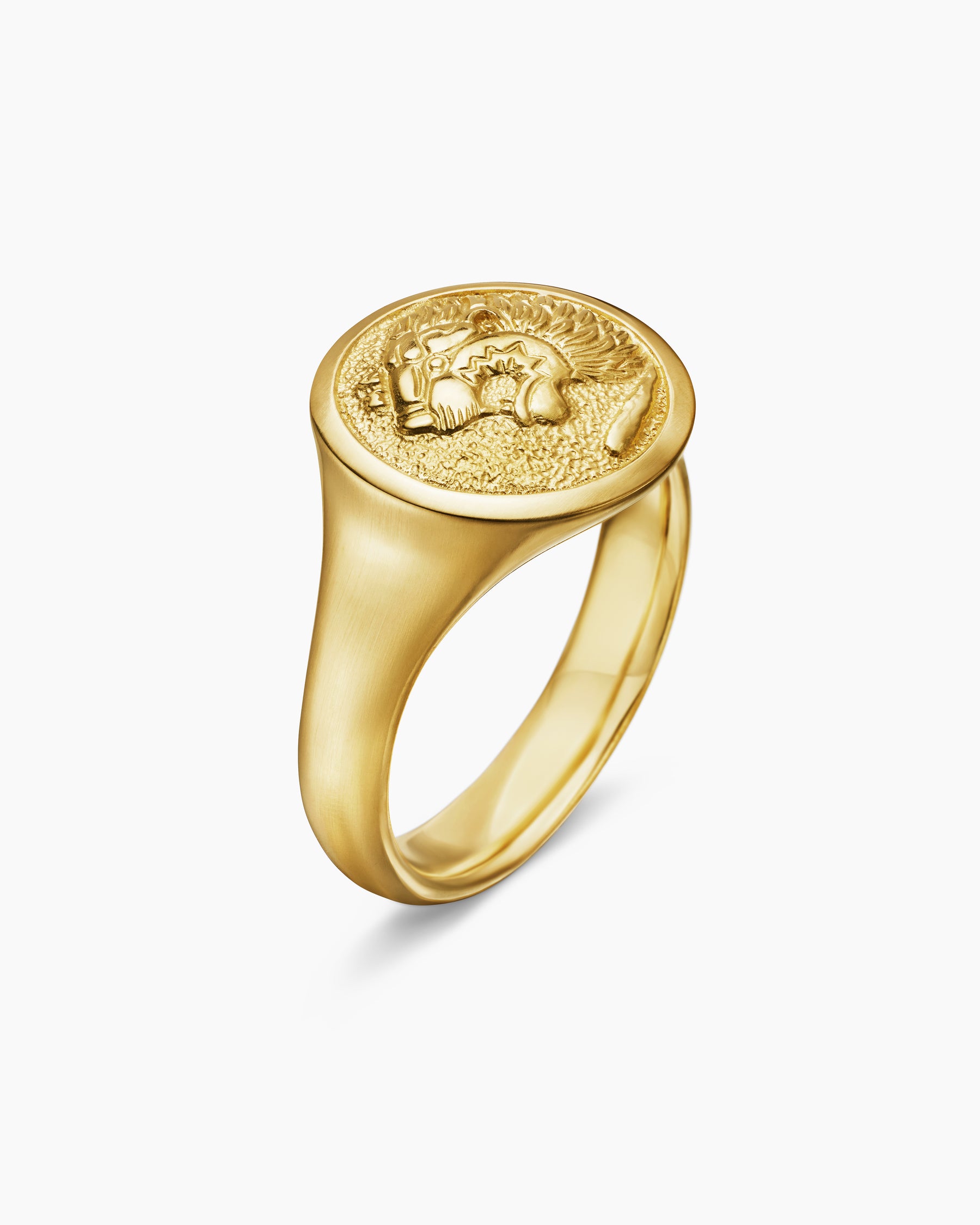 Petrvs Lion Pinky Ring in 18K Yellow Gold, 15mm - Image 3