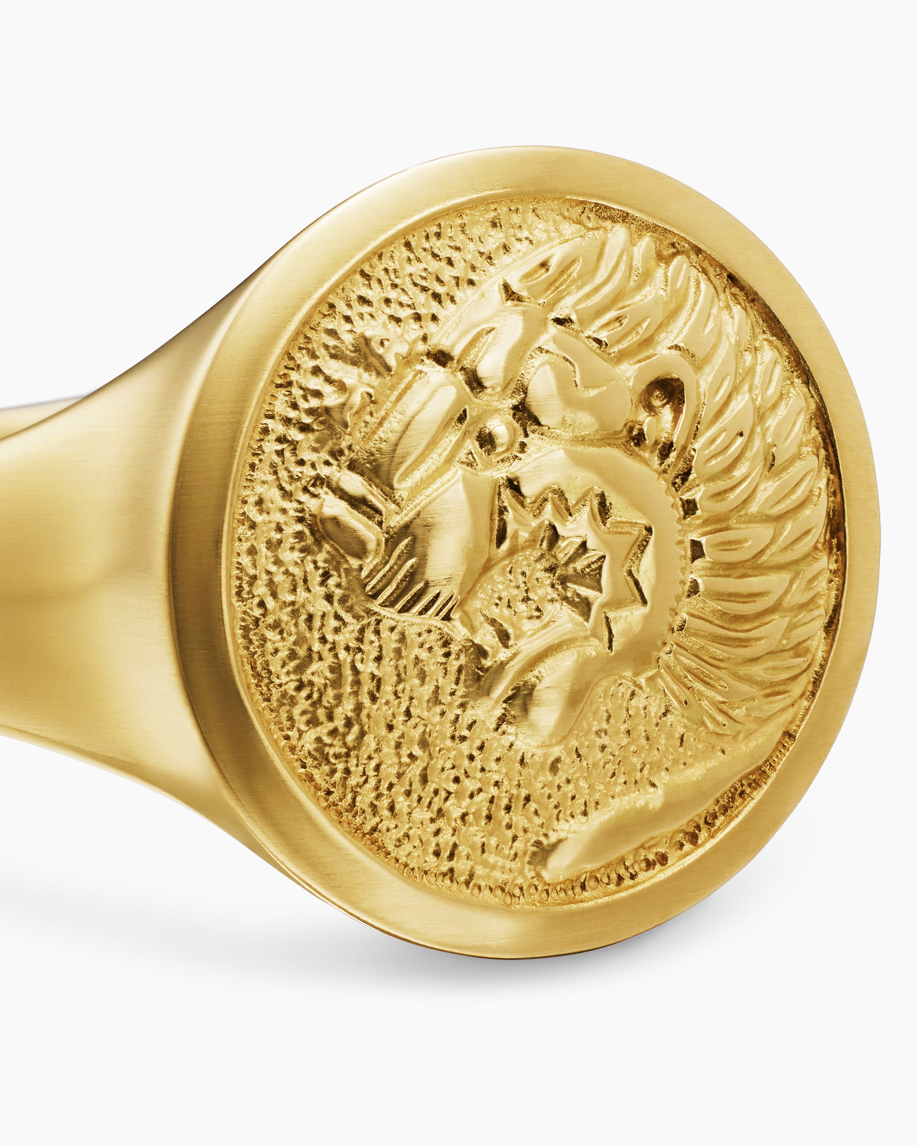 Petrvs Lion Pinky Ring in 18K Yellow Gold, 15mm - Image 5