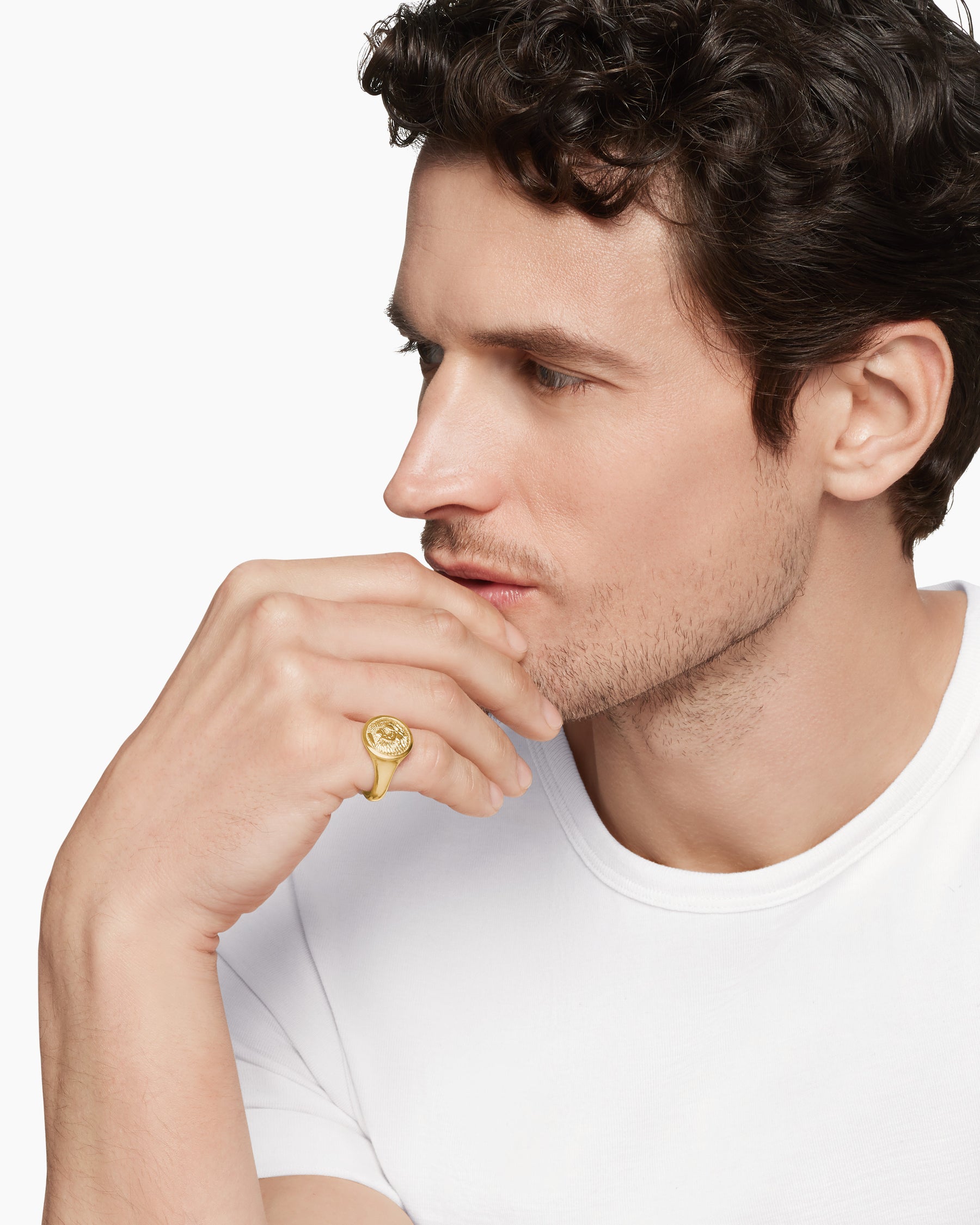 Petrvs Lion Pinky Ring in 18K Yellow Gold, 15mm - Image 7