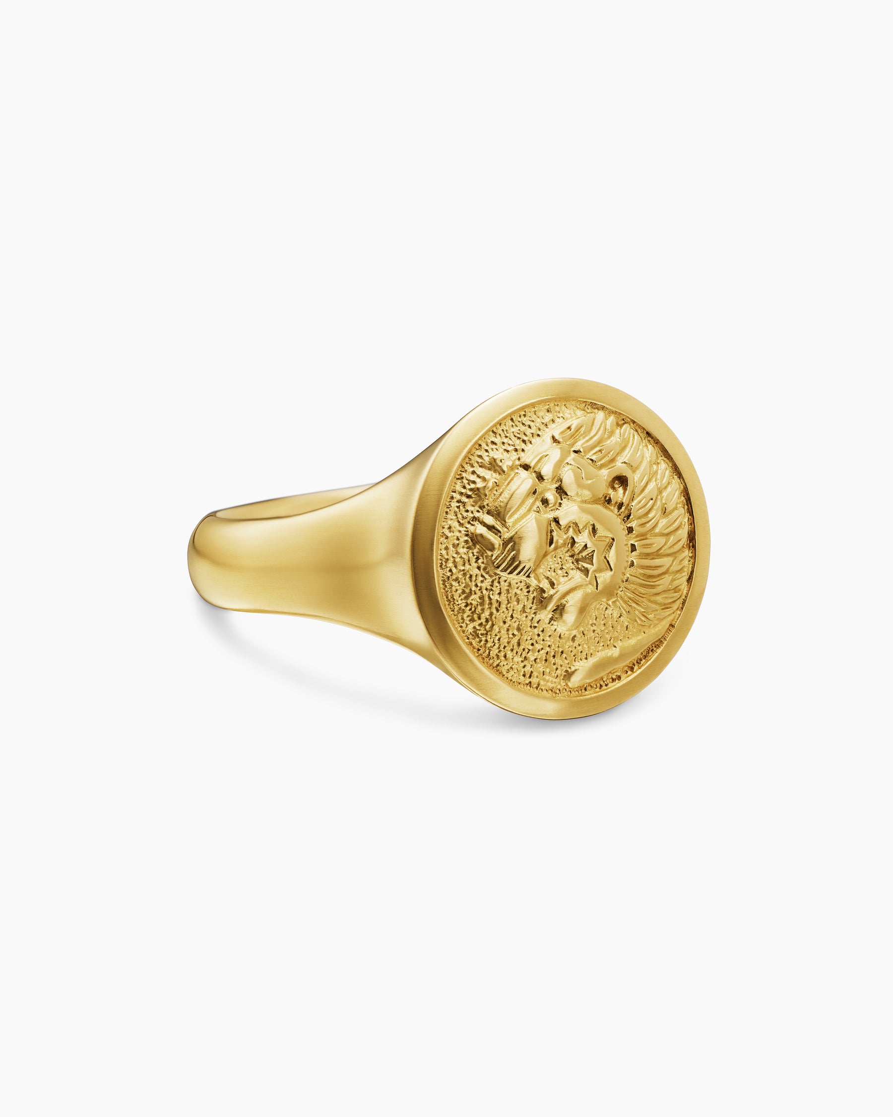 Petrvs Lion Pinky Ring in 18K Yellow Gold, 15mm