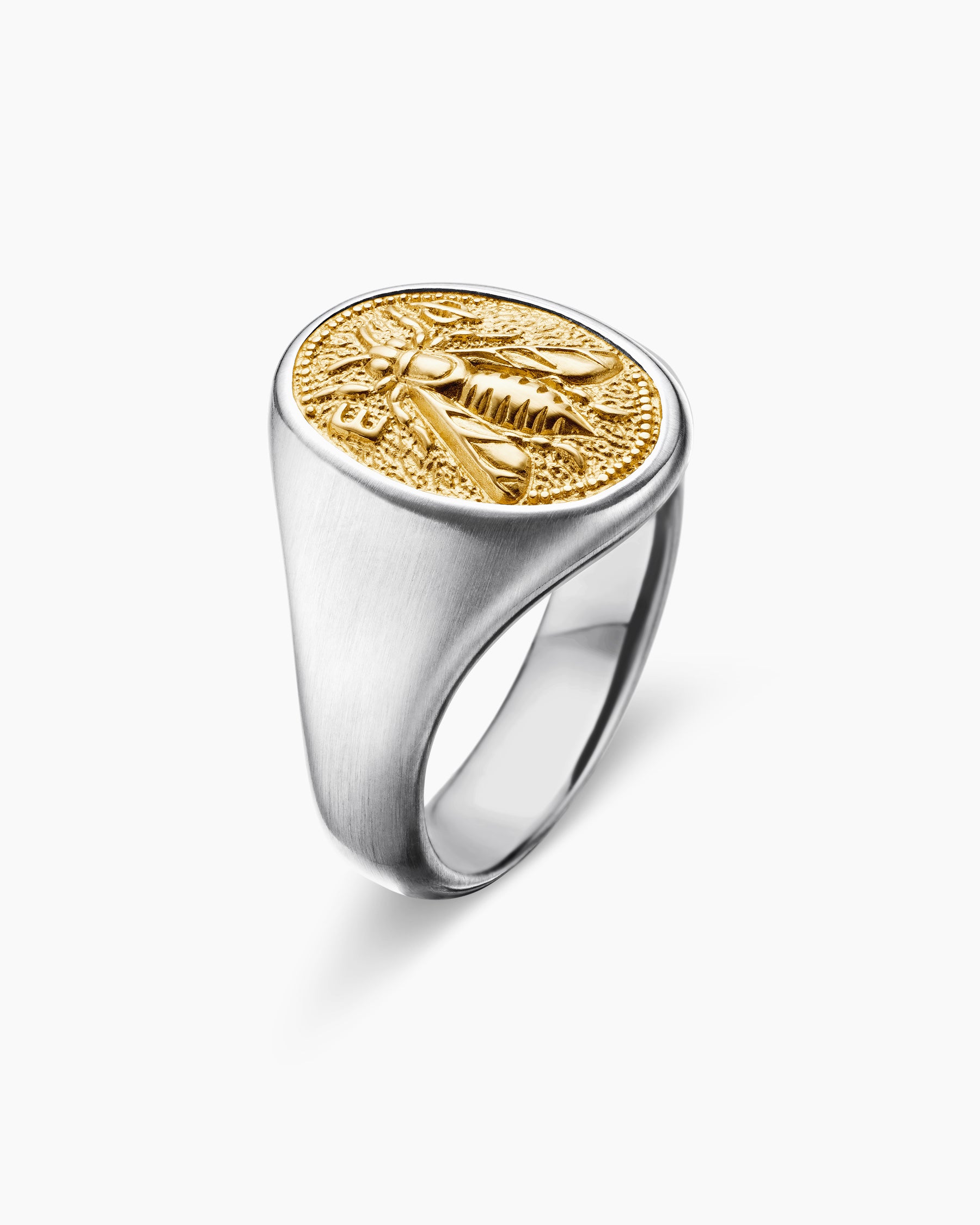 Petrvs Bee Pinky Ring in Sterling Silver with 18K Yellow Gold, 15.5mm - Image 3