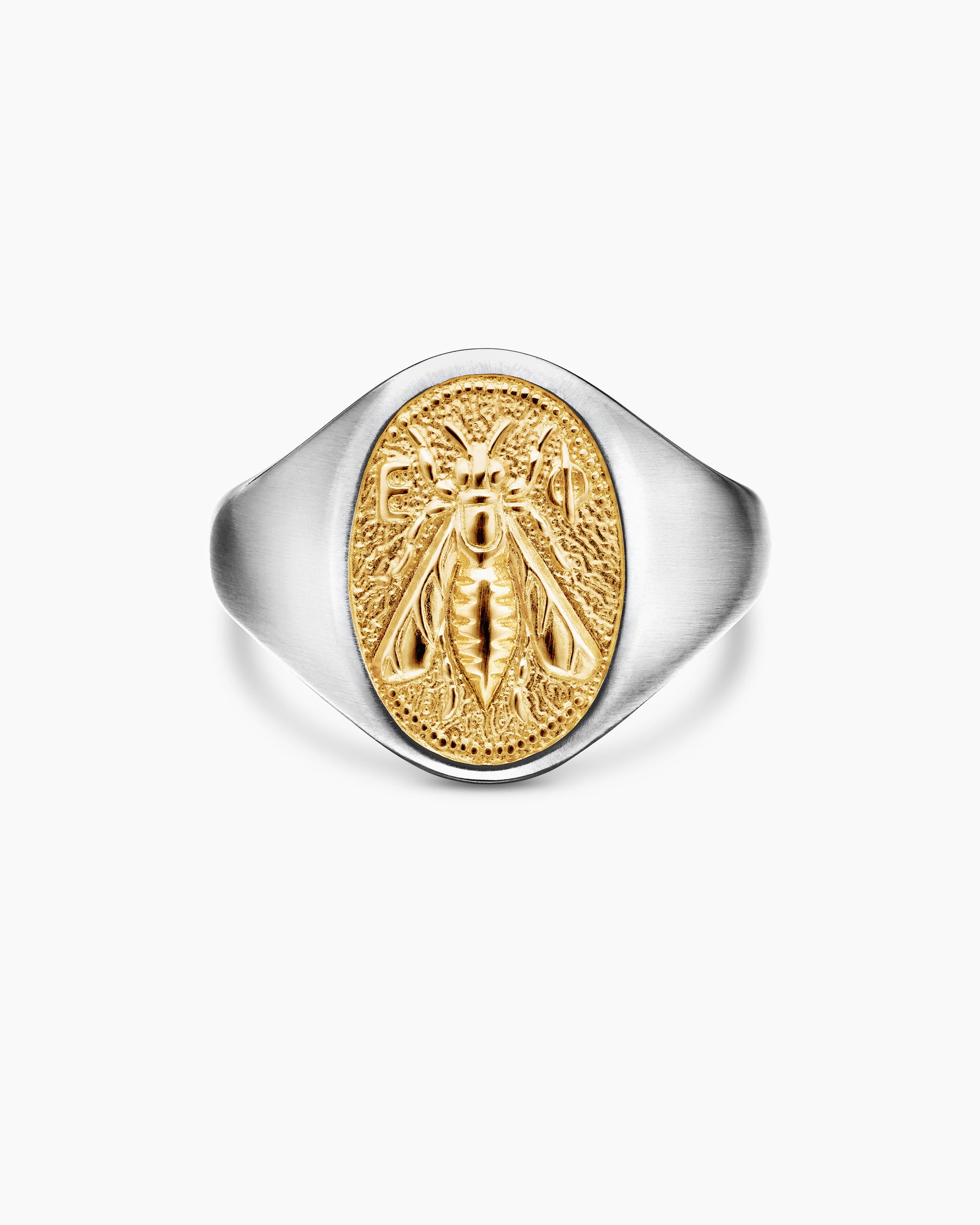 Petrvs Bee Pinky Ring in Sterling Silver with 18K Yellow Gold, 15.5mm - Image 4