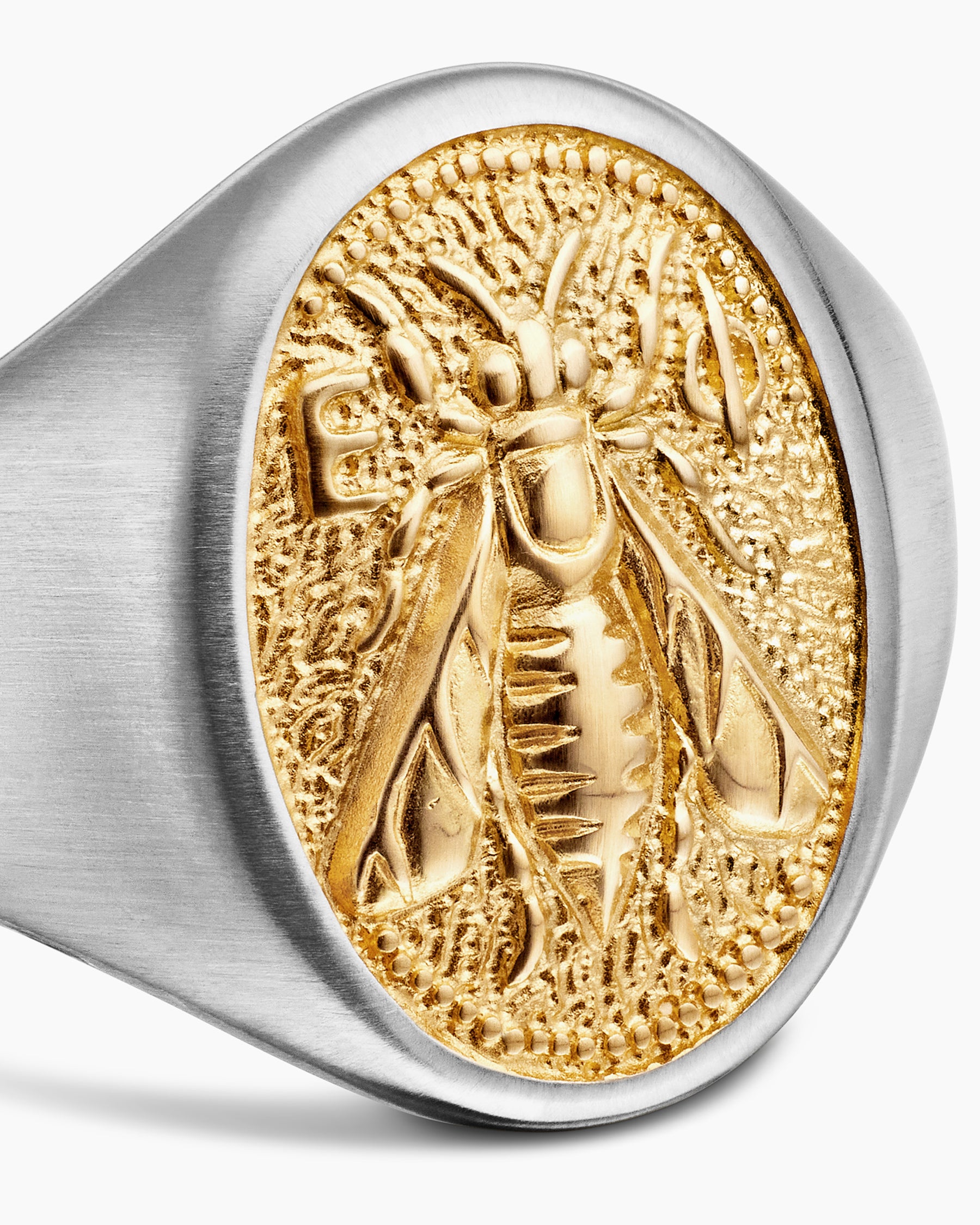 Petrvs Bee Pinky Ring in Sterling Silver with 18K Yellow Gold, 15.5mm - Image 5
