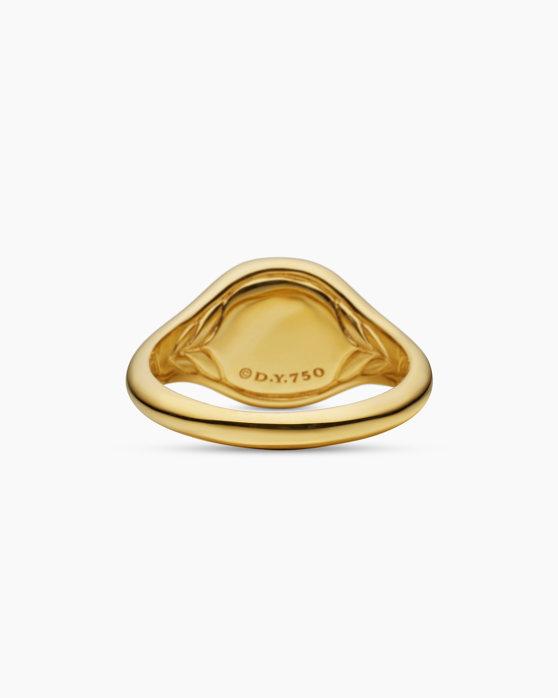 DY Initial Pinky Ring in 18K Yellow Gold with Diamond M, 9.8mm - Image 6