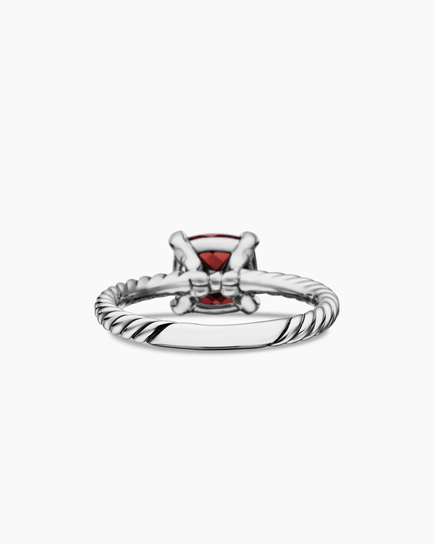 Chatelaine Ring in Sterling Silver with Rhodolite Garnet and Diamonds, 8mm - Image 6