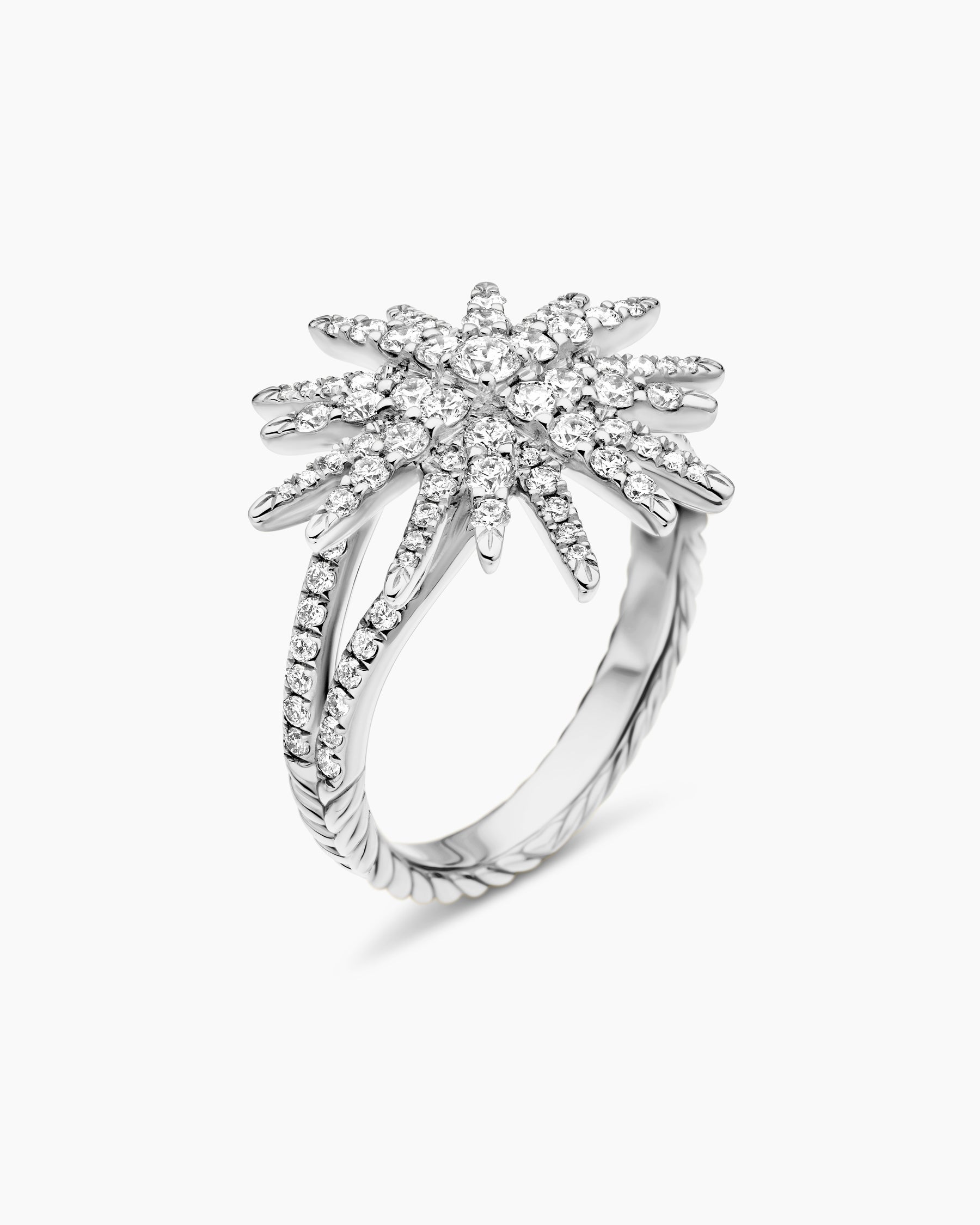 Starburst Ring in 18K White Gold with Diamonds, 20mm - Image 3
