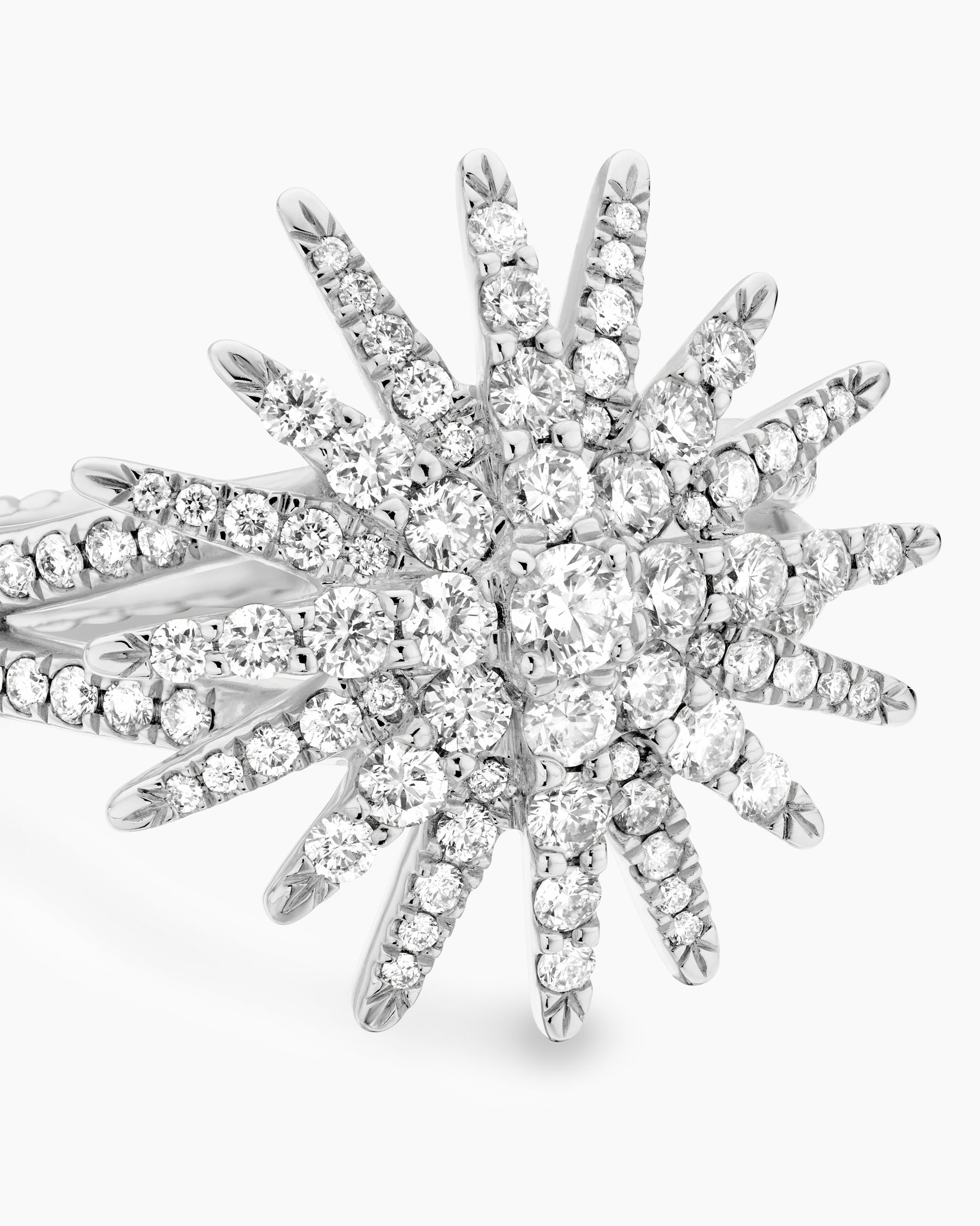Starburst Ring in 18K White Gold with Diamonds, 20mm - Image 5