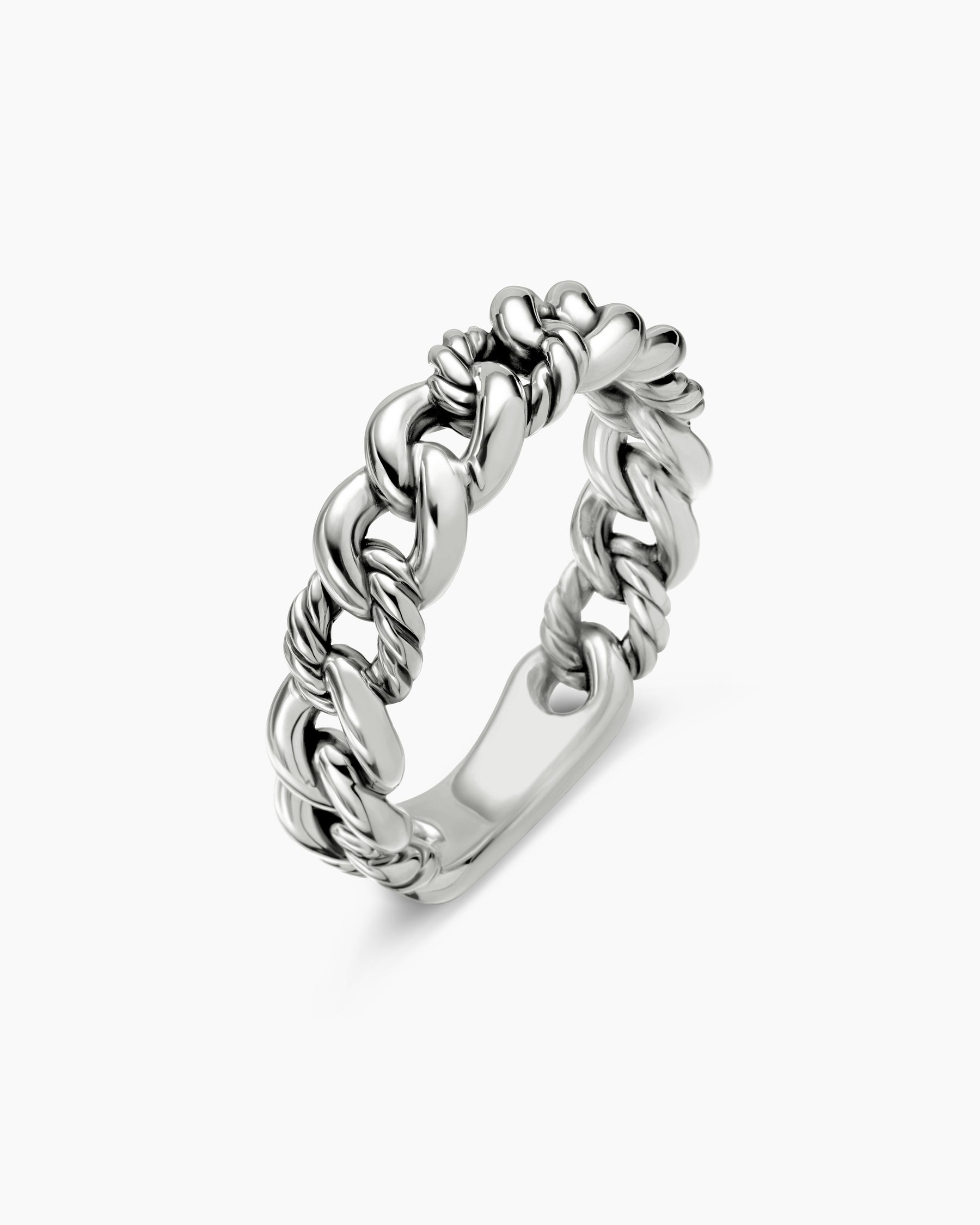 Belmont Curb Link Band Ring in Sterling Silver, 5mm - Image 3