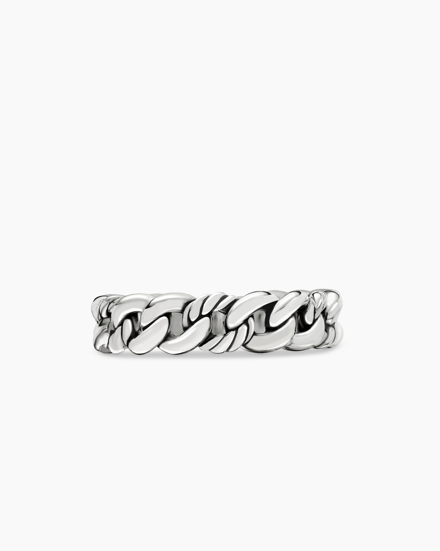 Belmont Curb Link Band Ring in Sterling Silver, 5mm - Image 4