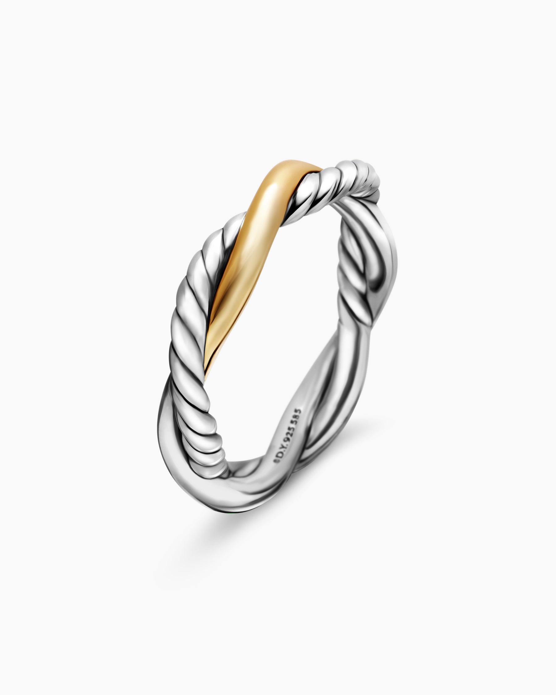 Petite Infinity Band Ring in Sterling Silver with 14K Yellow Gold, 4mm - Image 3