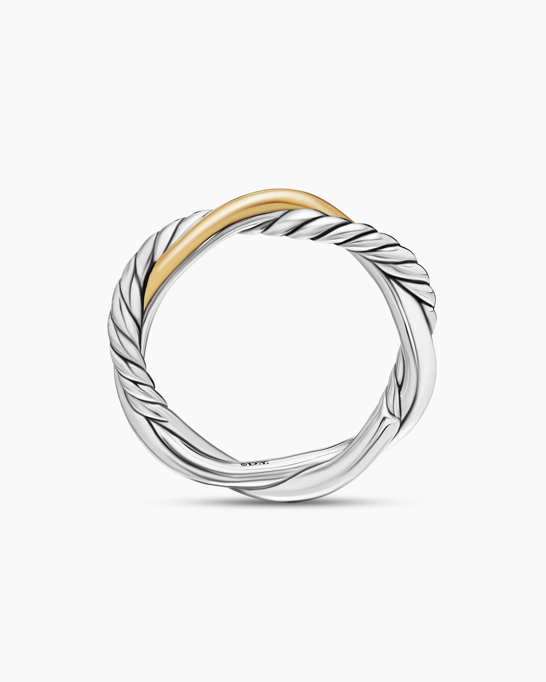 Petite Infinity Band Ring in Sterling Silver with 14K Yellow Gold, 4mm - Image 5