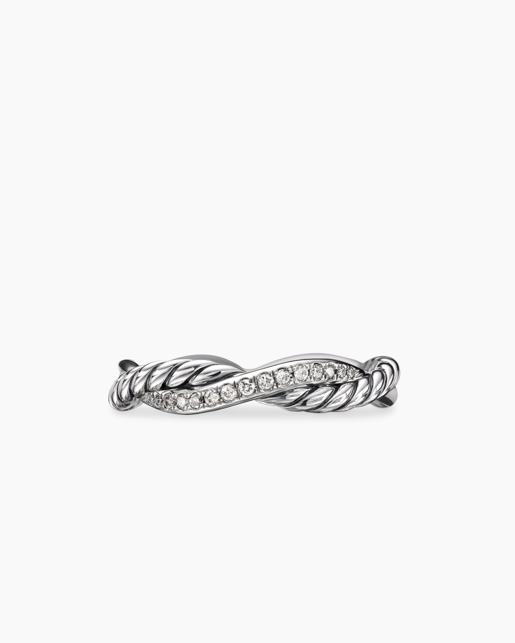 Petite Infinity Band Ring in Sterling Silver with Diamonds, 4mm - Image 4