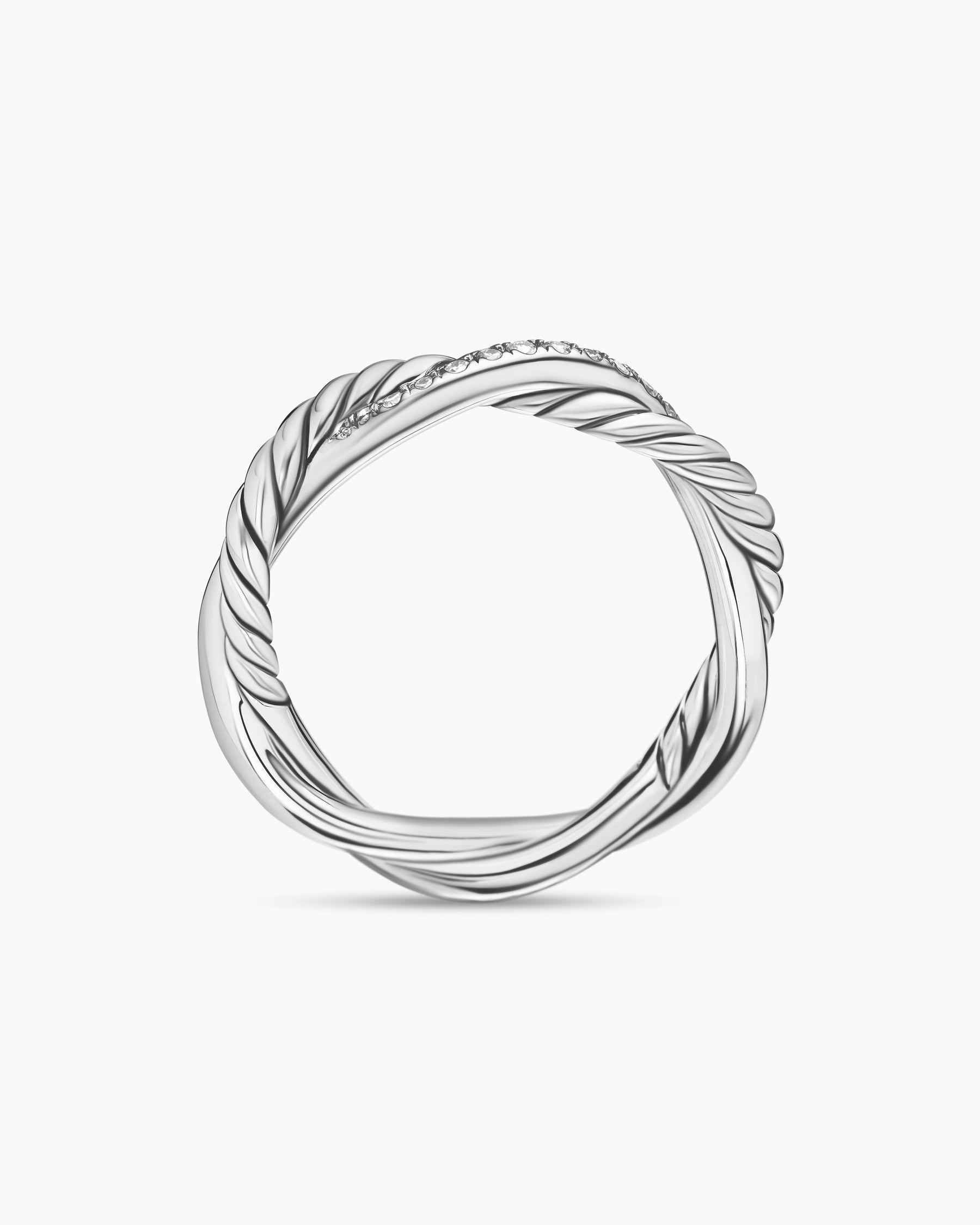 Petite Infinity Band Ring in Sterling Silver with Diamonds, 4mm - Image 5