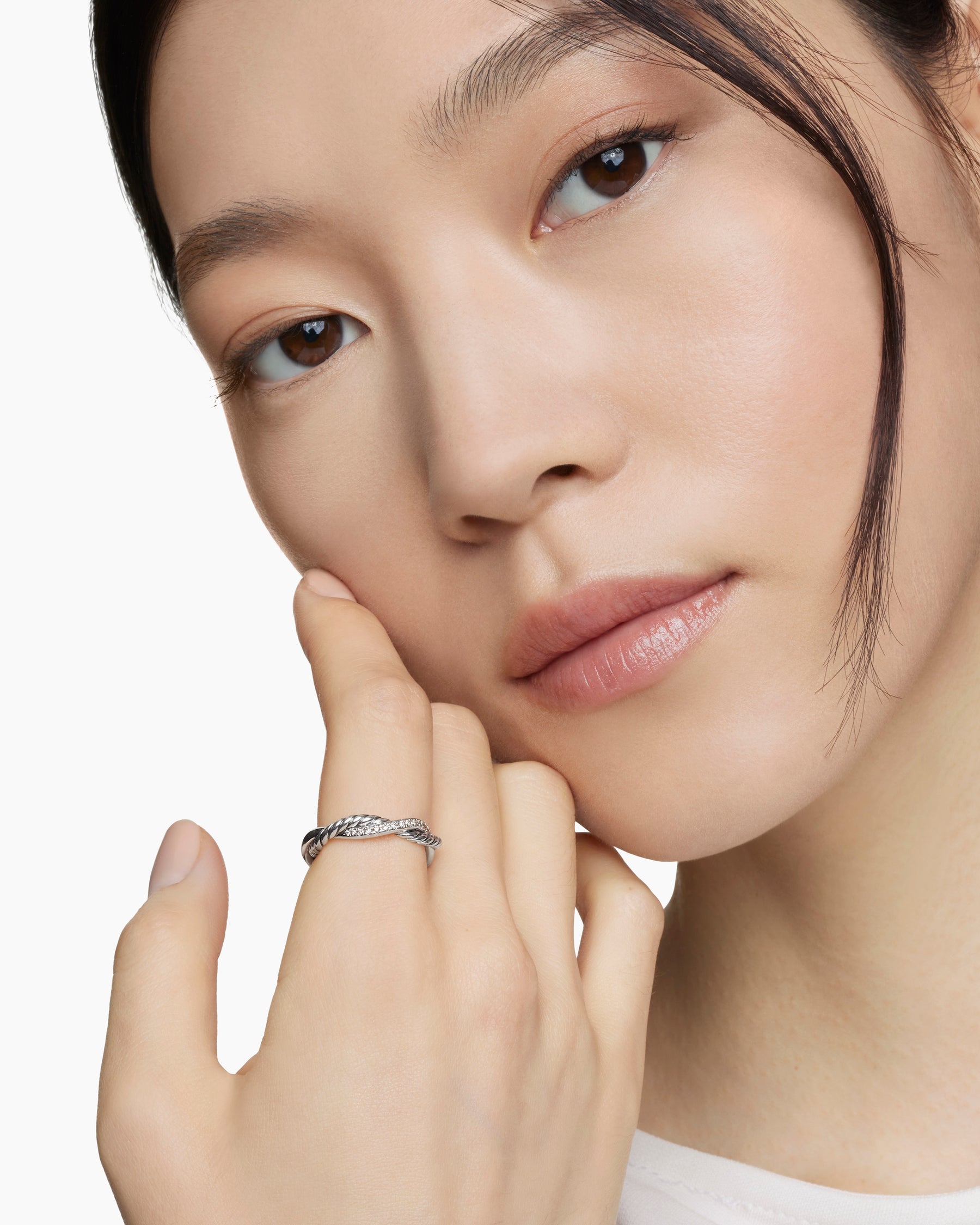 Petite Infinity Band Ring in Sterling Silver with Diamonds, 4mm - Image 8