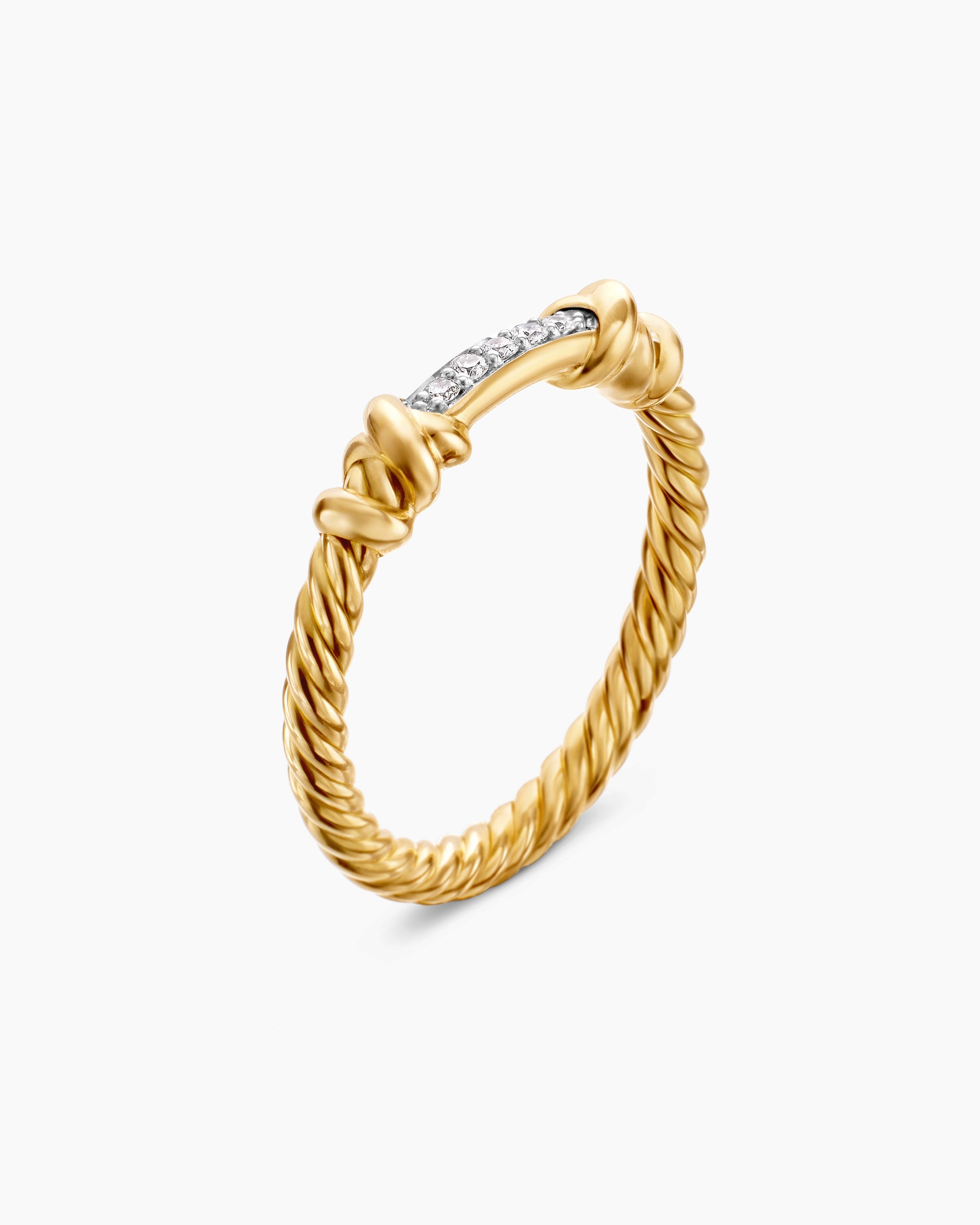 Petite Helena Wrap Band Ring in 18K Yellow Gold with Diamonds, 4mm - Image 3