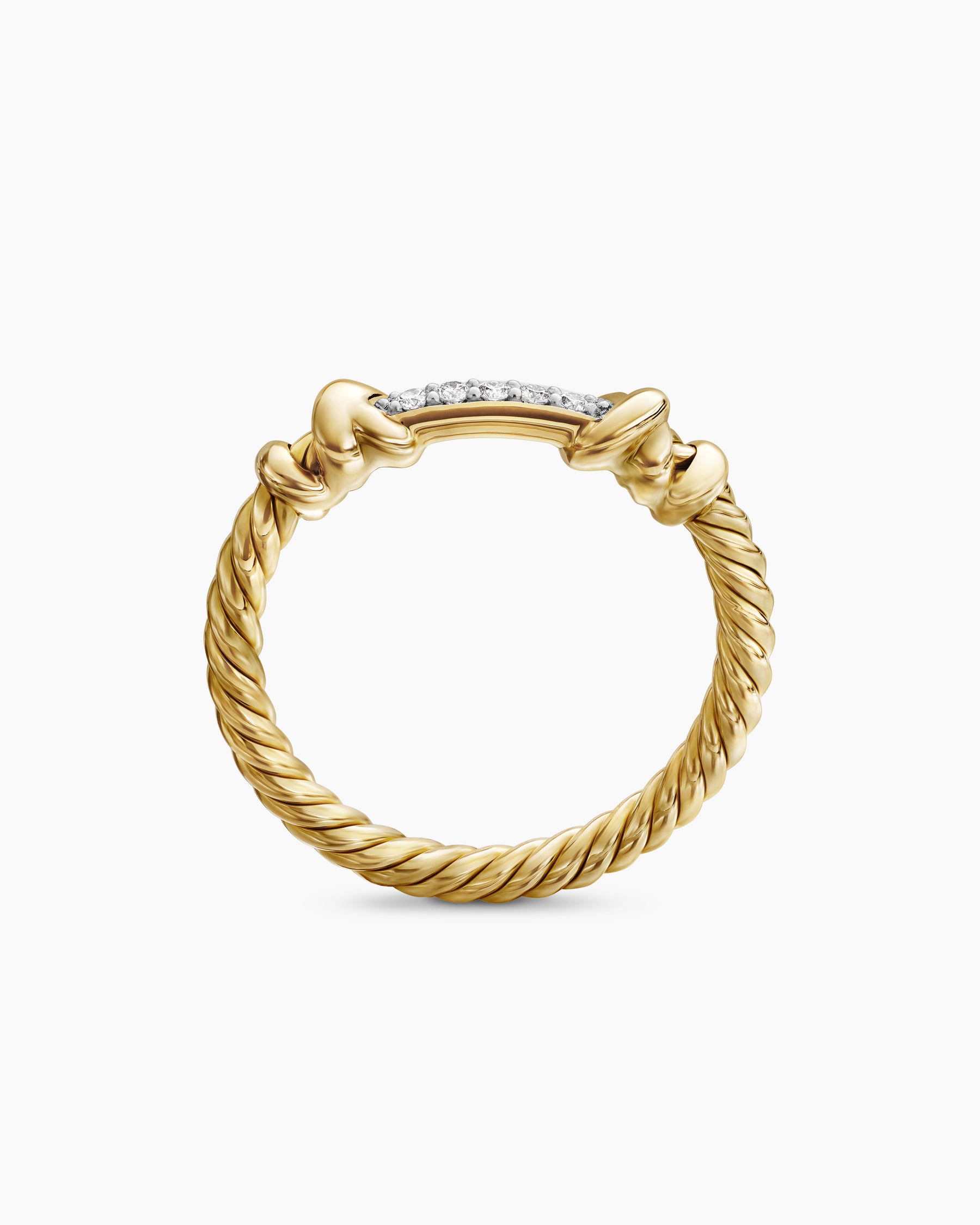 Petite Helena Wrap Band Ring in 18K Yellow Gold with Diamonds, 4mm - Image 5