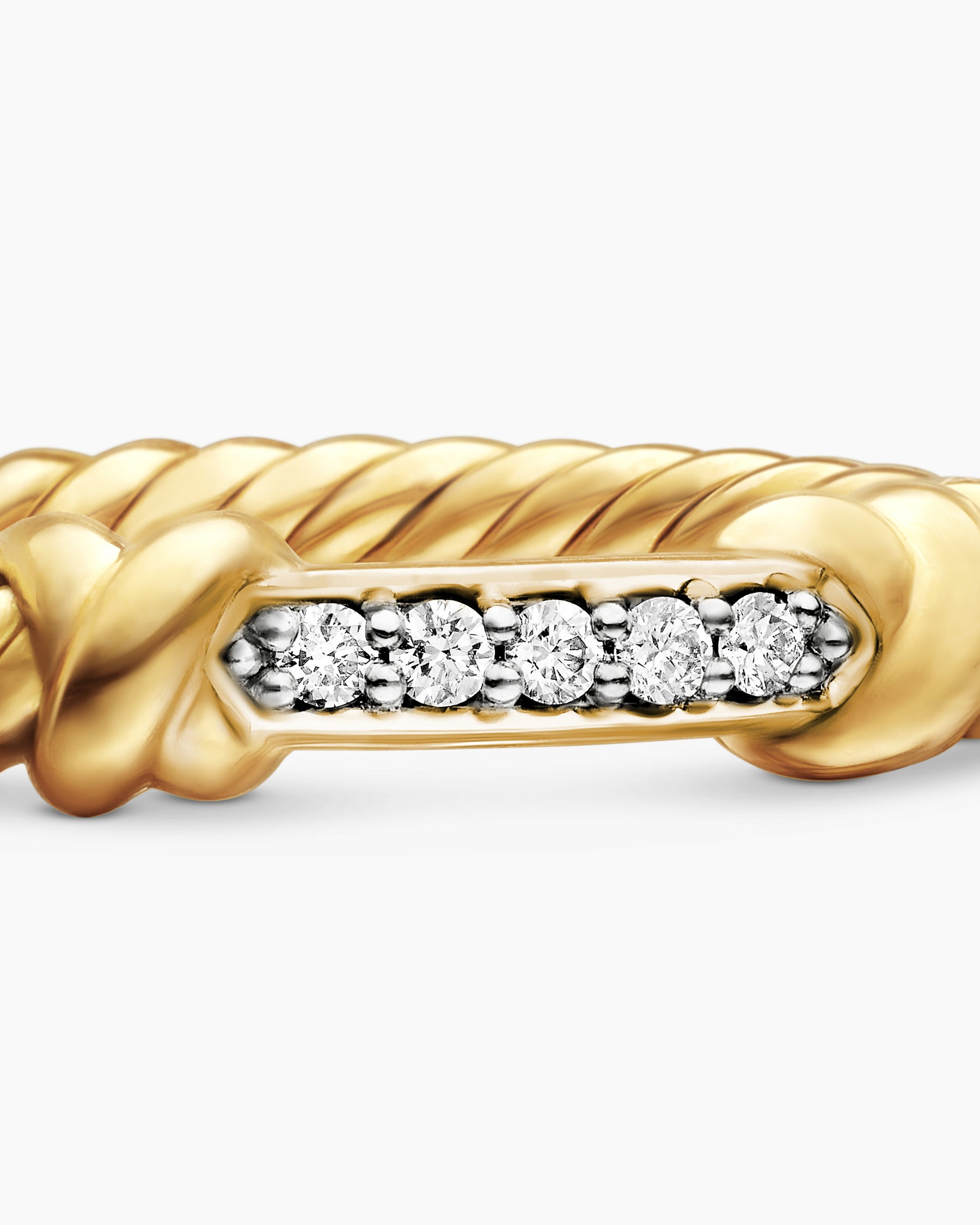Petite Helena Wrap Band Ring in 18K Yellow Gold with Diamonds, 4mm - Image 7