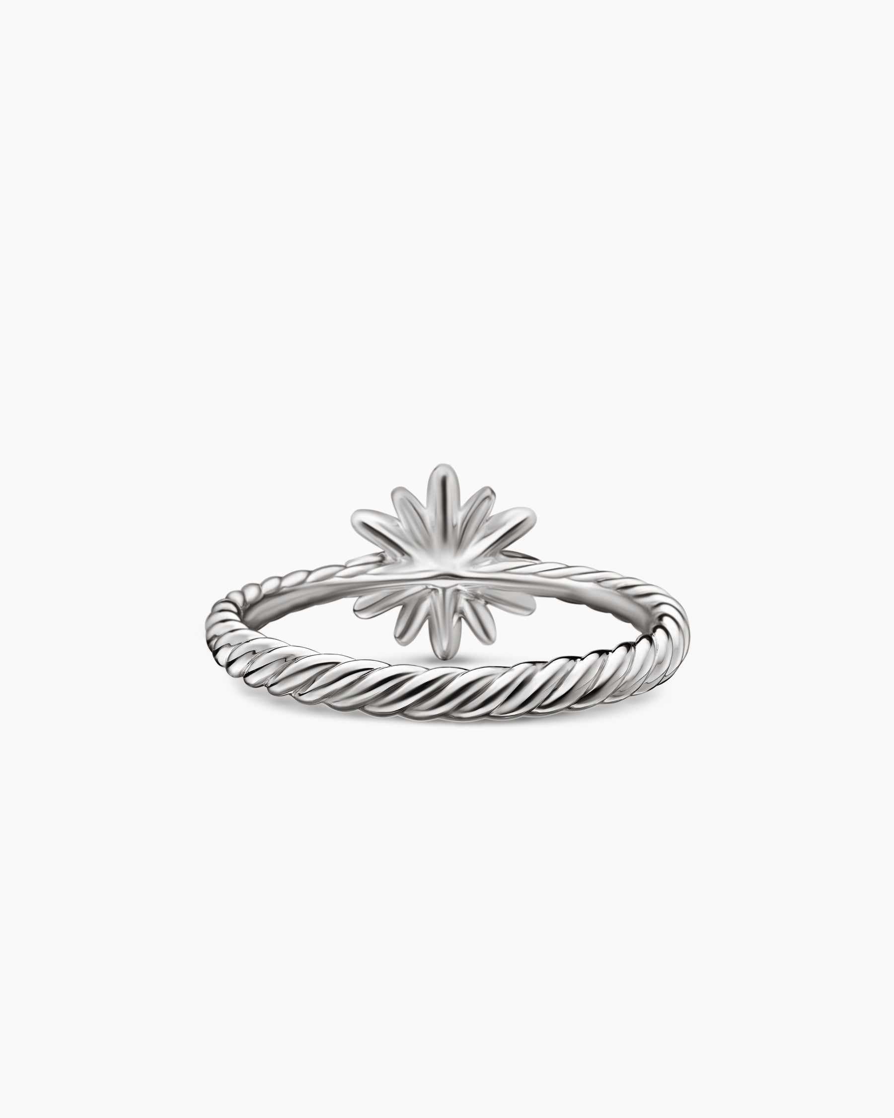 Petite Starburst Ring in Sterling Silver with Diamonds, 10mm - Image 6