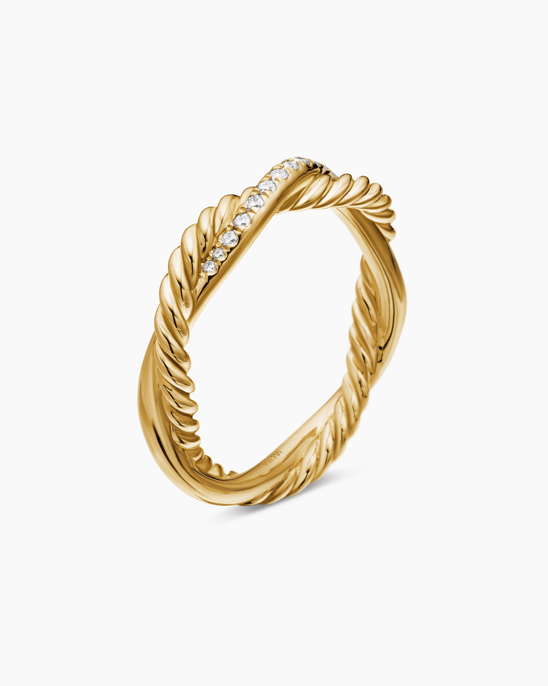 Petite Infinity Band Ring in 18K Yellow Gold with Diamonds, 4mm - Image 3