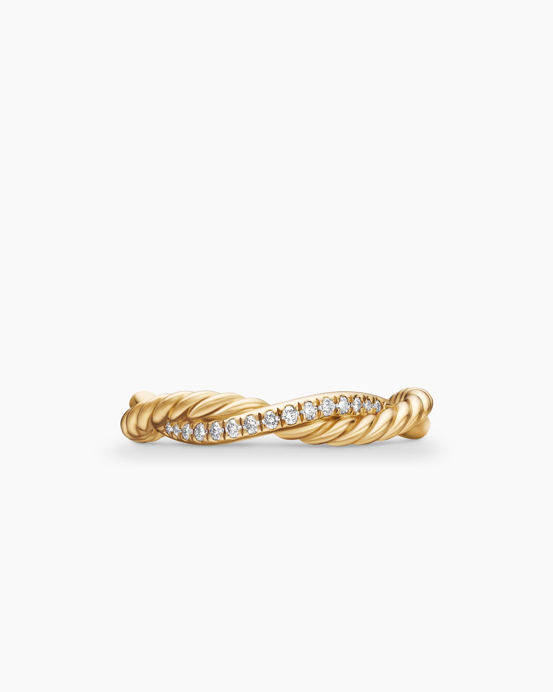 Petite Infinity Band Ring in 18K Yellow Gold with Diamonds, 4mm - Image 4