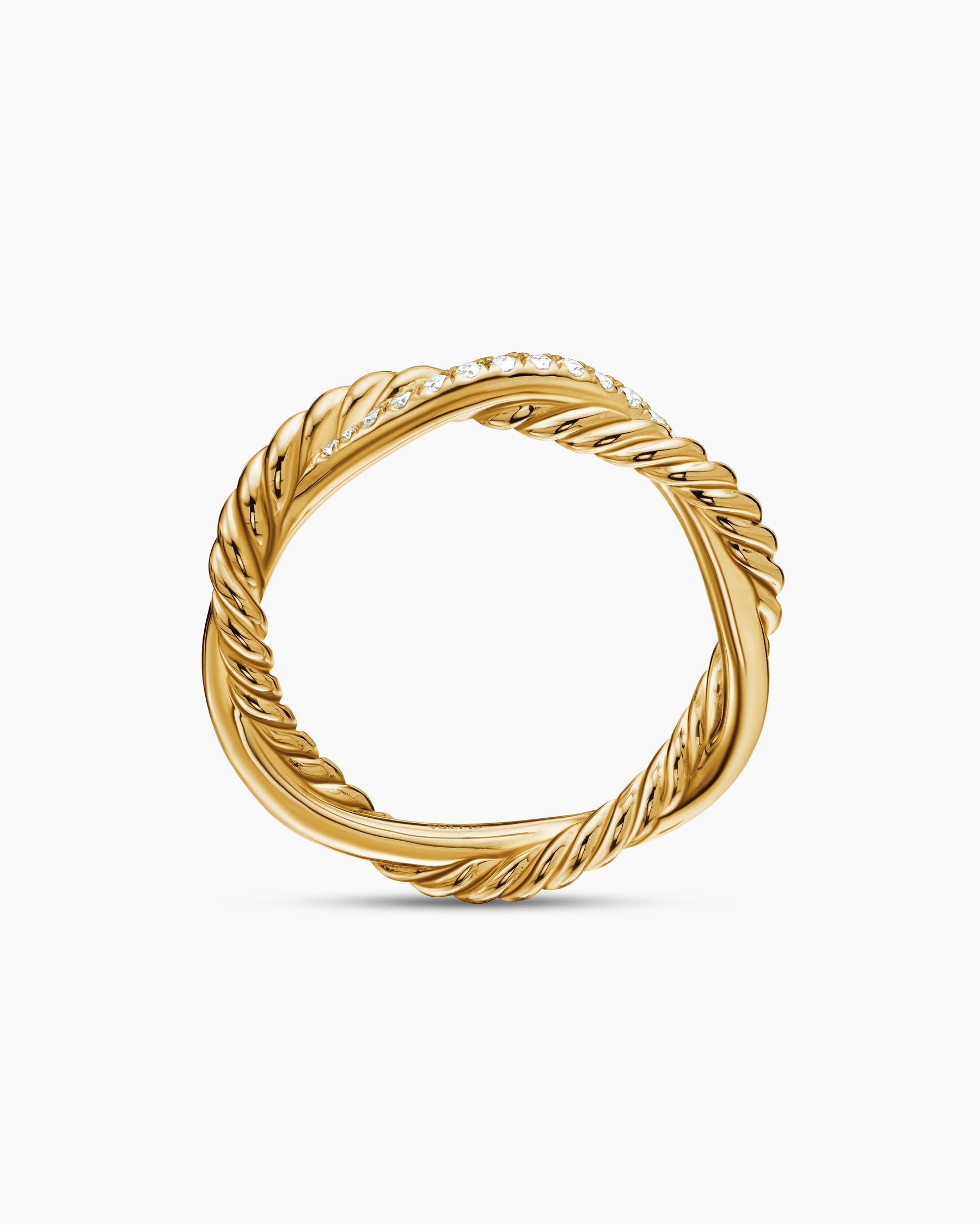 Petite Infinity Band Ring in 18K Yellow Gold with Diamonds, 4mm - Image 5