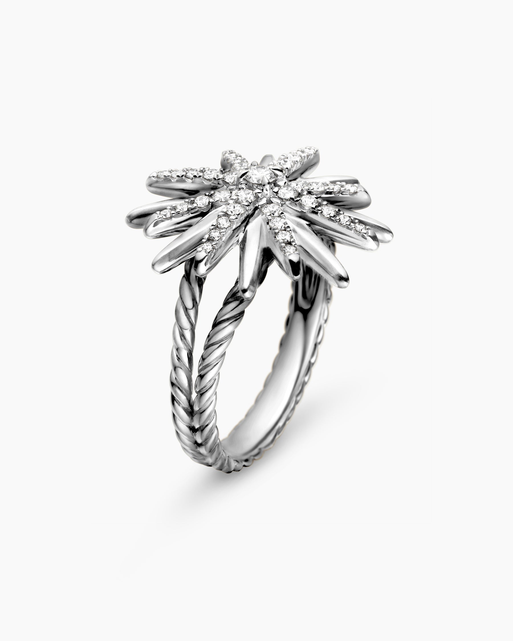 Starburst Ring in Sterling Silver with Diamonds, 19mm - Image 3