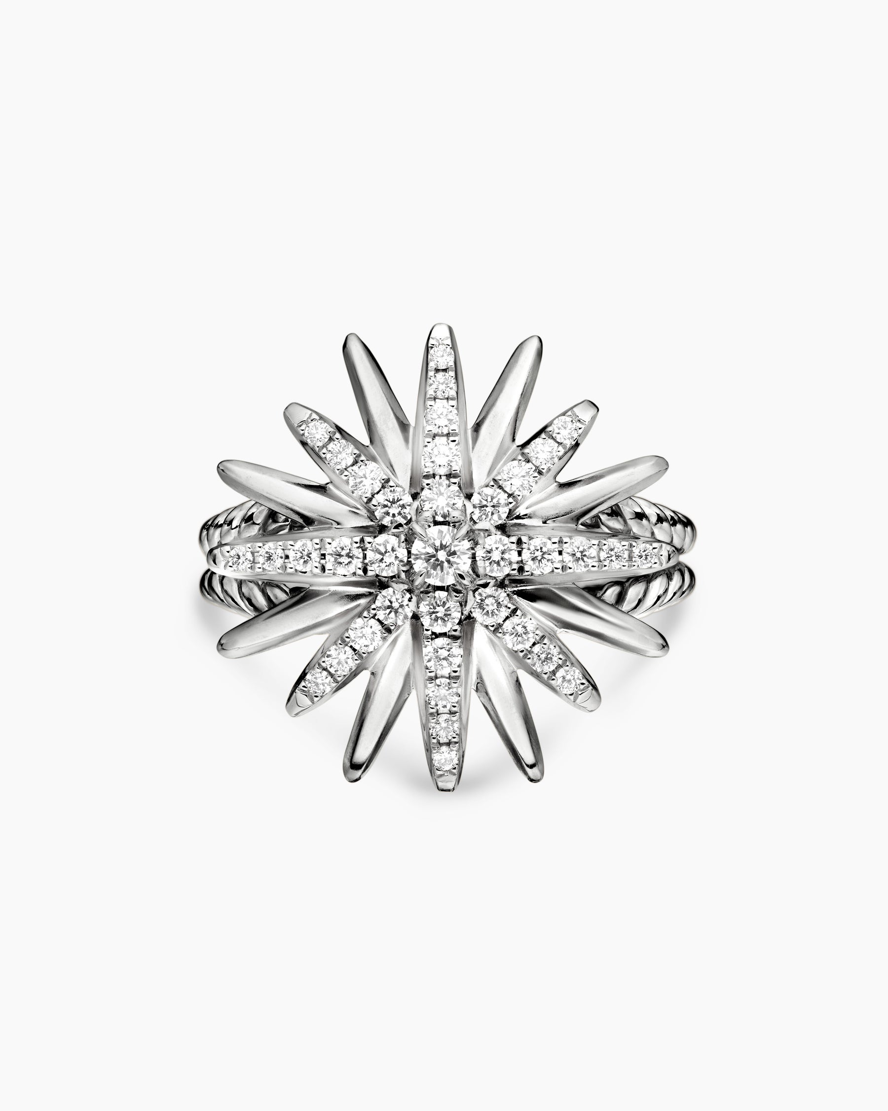 Starburst Ring in Sterling Silver with Diamonds, 19mm - Image 4