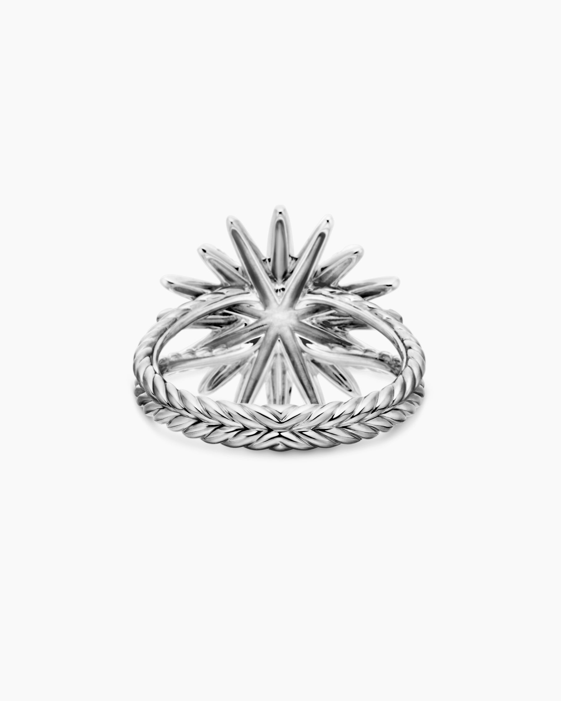 Starburst Ring in Sterling Silver with Diamonds, 19mm - Image 6