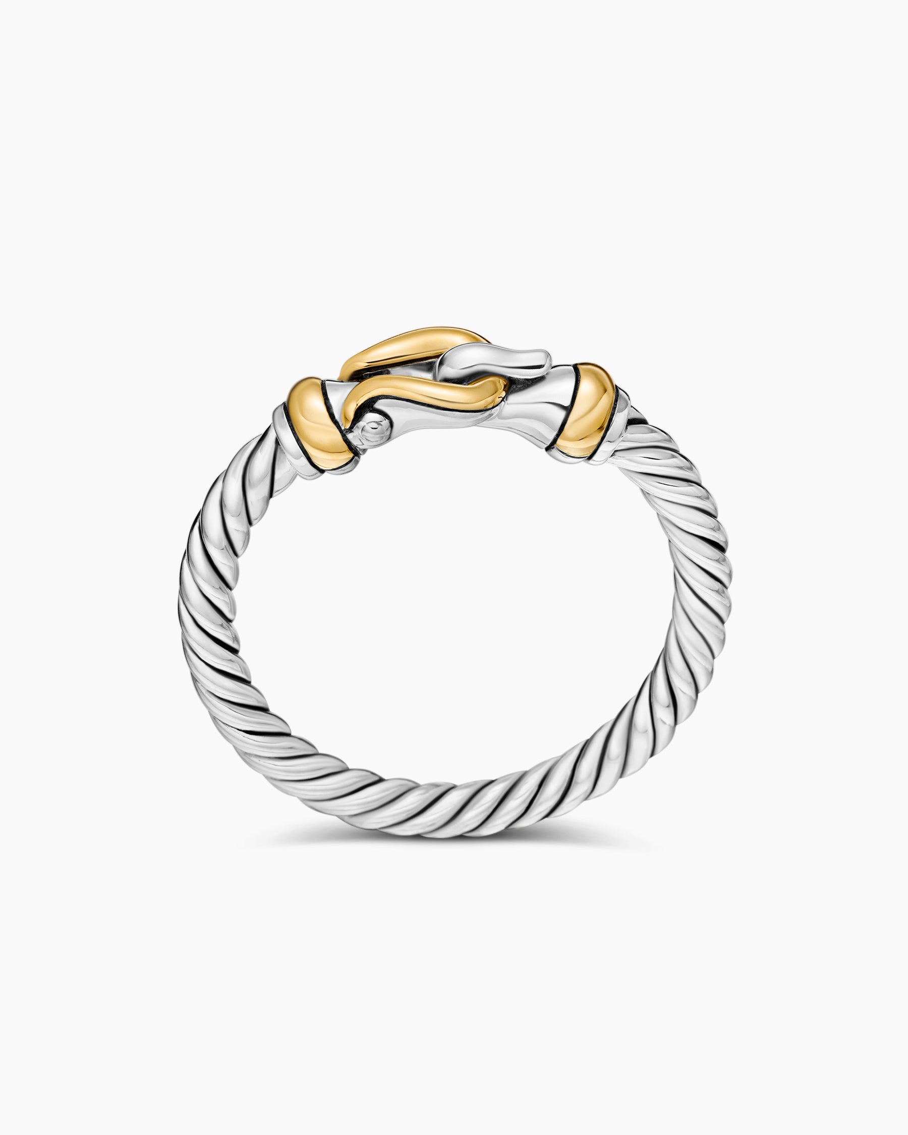 Petite Buckle Ring in Sterling Silver with 18K Yellow Gold, 2mm - Image 5